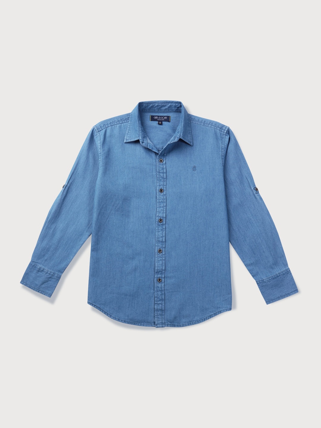 

Gini and Jony Boys Spread Collar Denim Casual Shirt, Blue