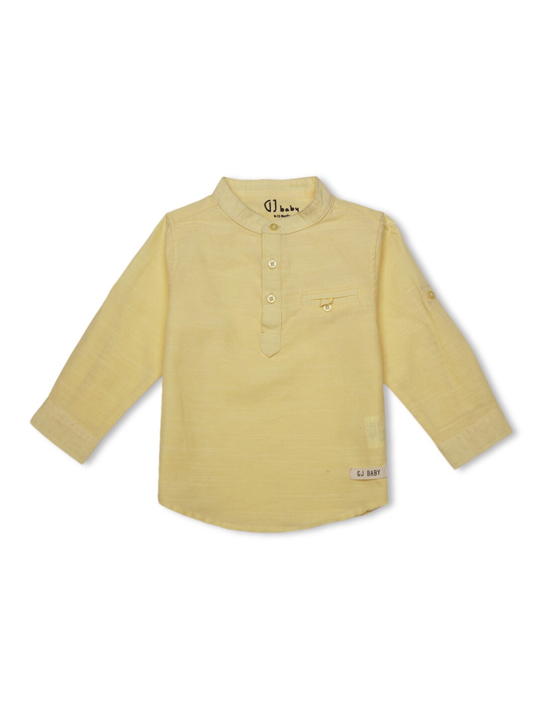 

GJ baby Infant Boys Mandarin Collar Cotton Casual Shirt, Yellow