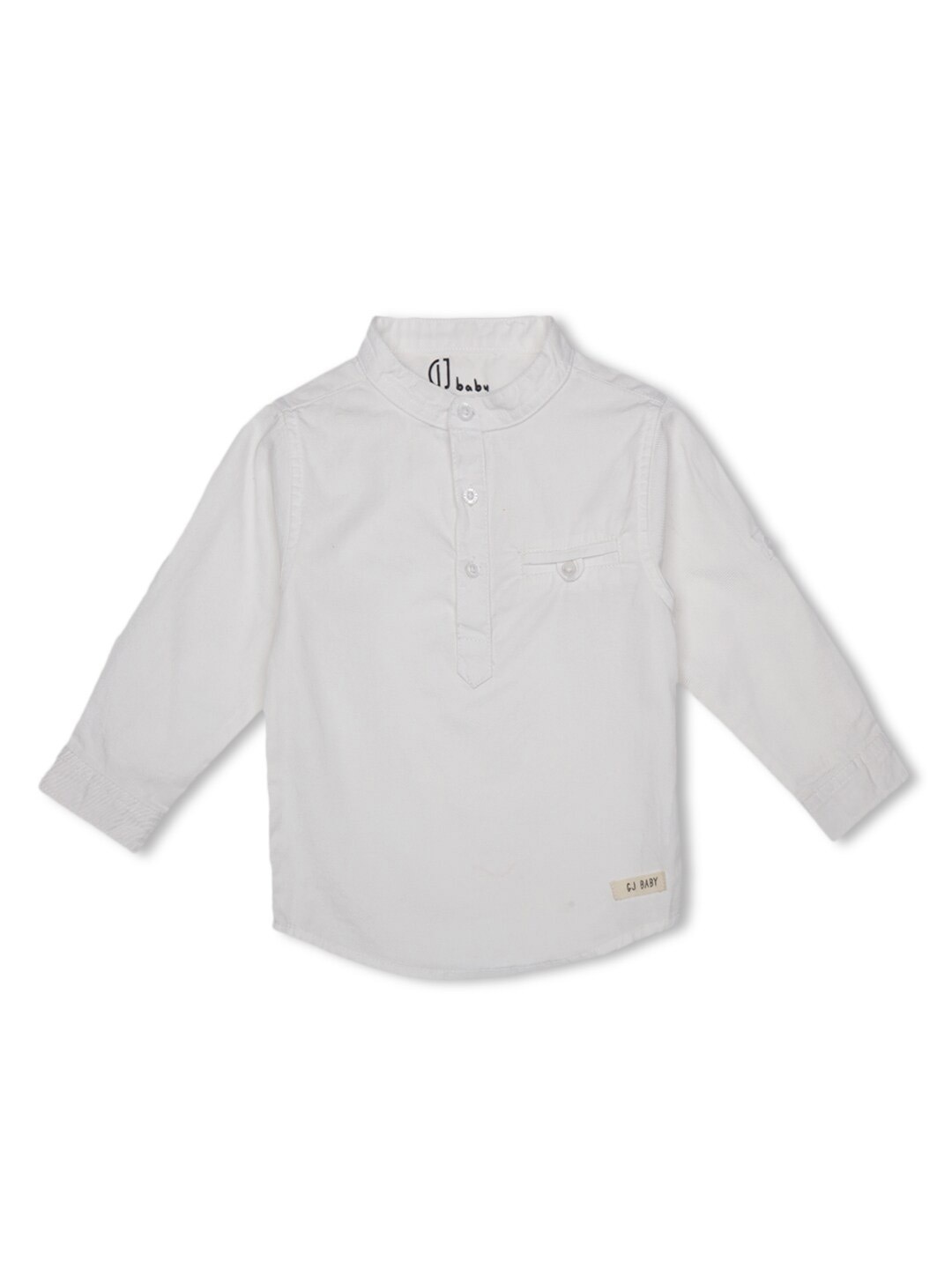 

GJ baby Infant Boys Mandarin Collar Cotton Casual Shirt, White