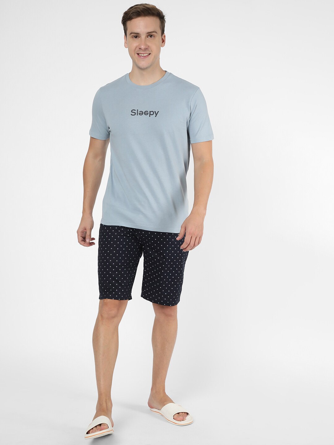 

R&B Round Neck Cotton Lounge T-shirt, Grey