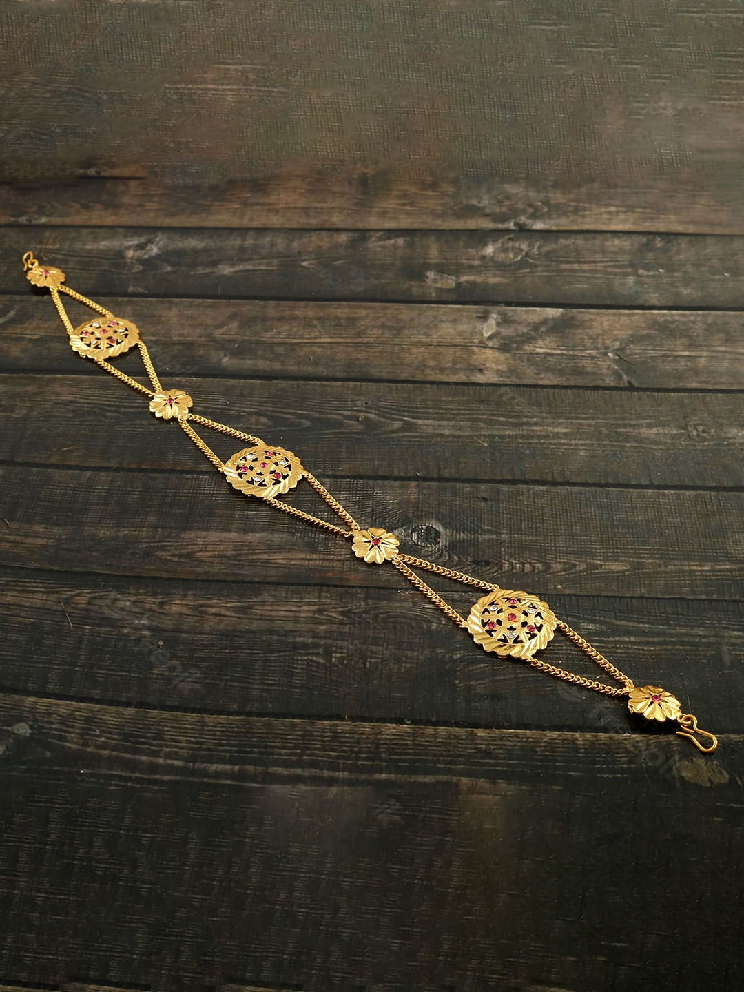 

Jewar Mandi Gold-Plated American Diamond-Studded Matha Patti