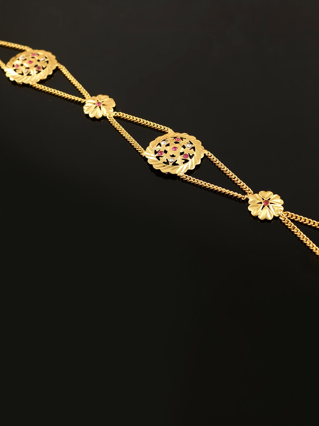 

Jewar Mandi Gold-Plated CZ And American Diamond-Studded Matha Patti