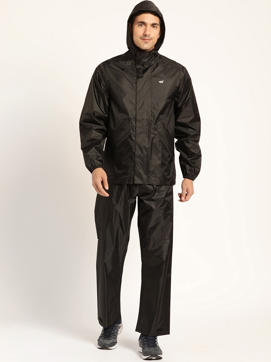

Wildcraft Men Hooded Waterproof Rain Suit, Black