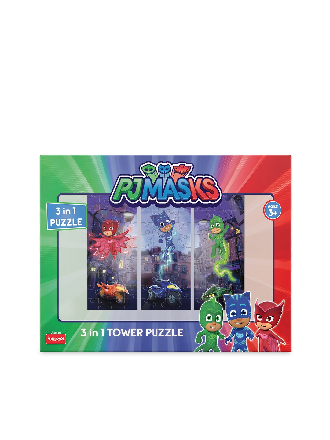 

Funskool 3-In-1 PJ Masks Tower Puzzle For Age 3+ Years, Multi