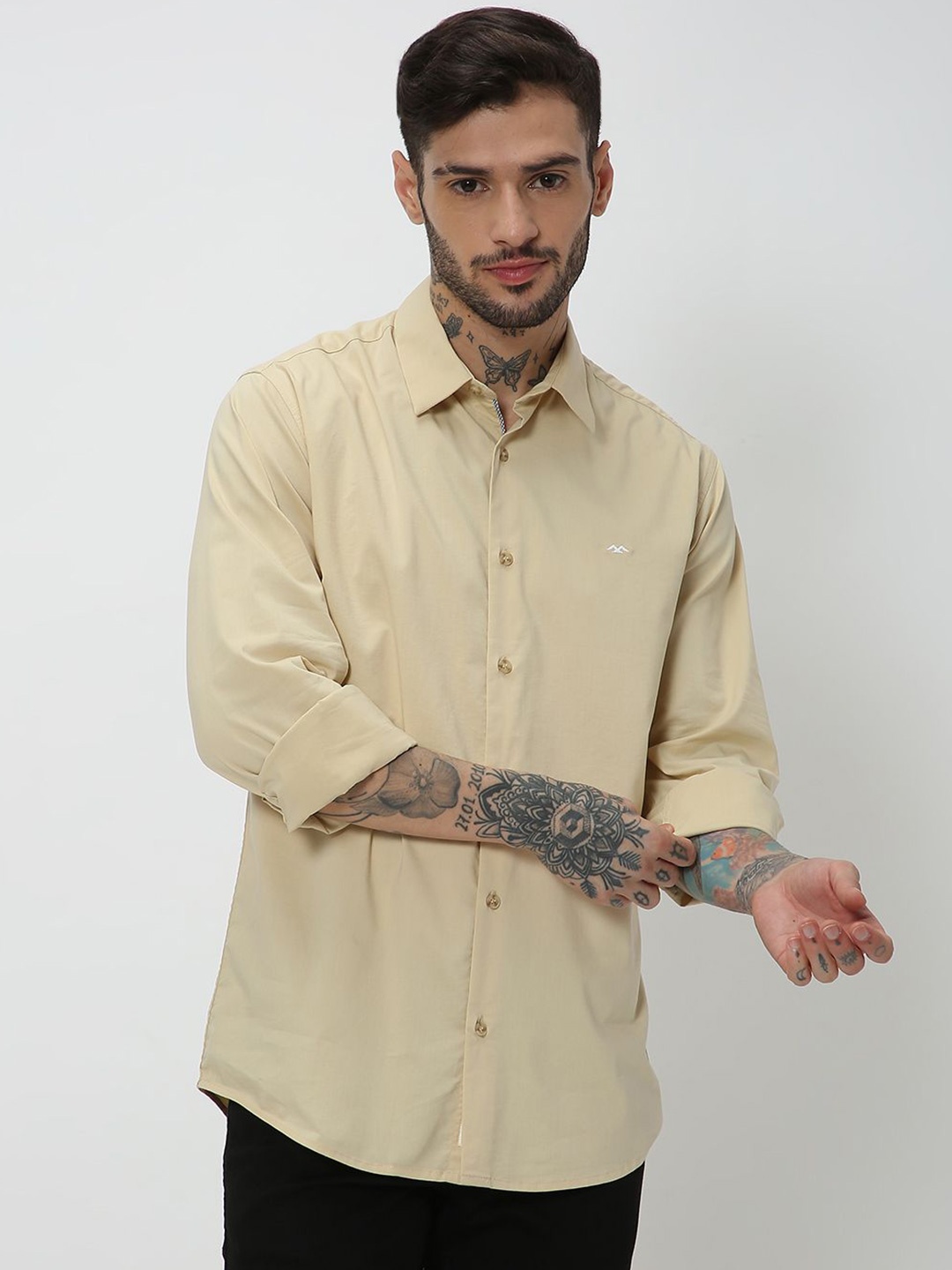 

Mufti Slim Fit Casual Cotton Linen Shirt, Beige