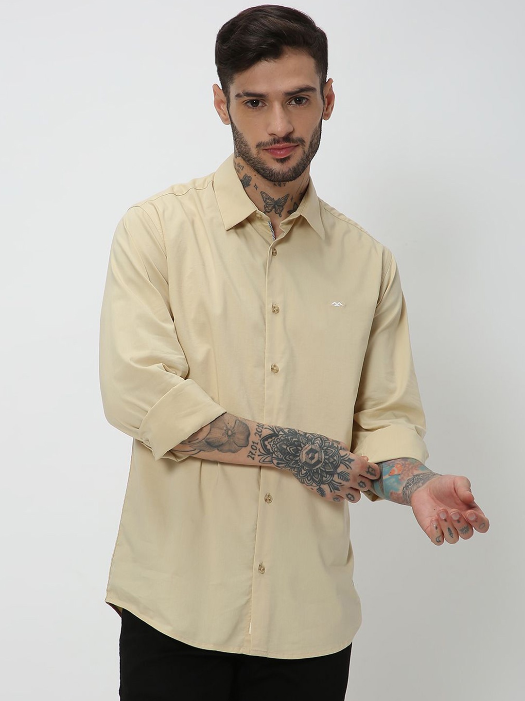 

Mufti Slim Fit Cotton Linen Shirt, Beige