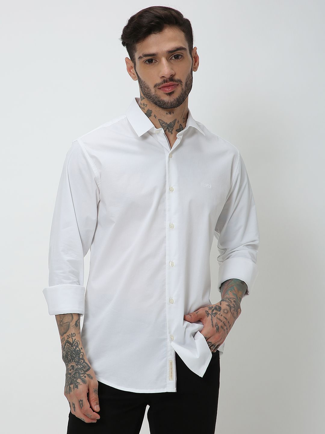 

Mufti Slim Fit Casual Cotton Linen Shirt, White