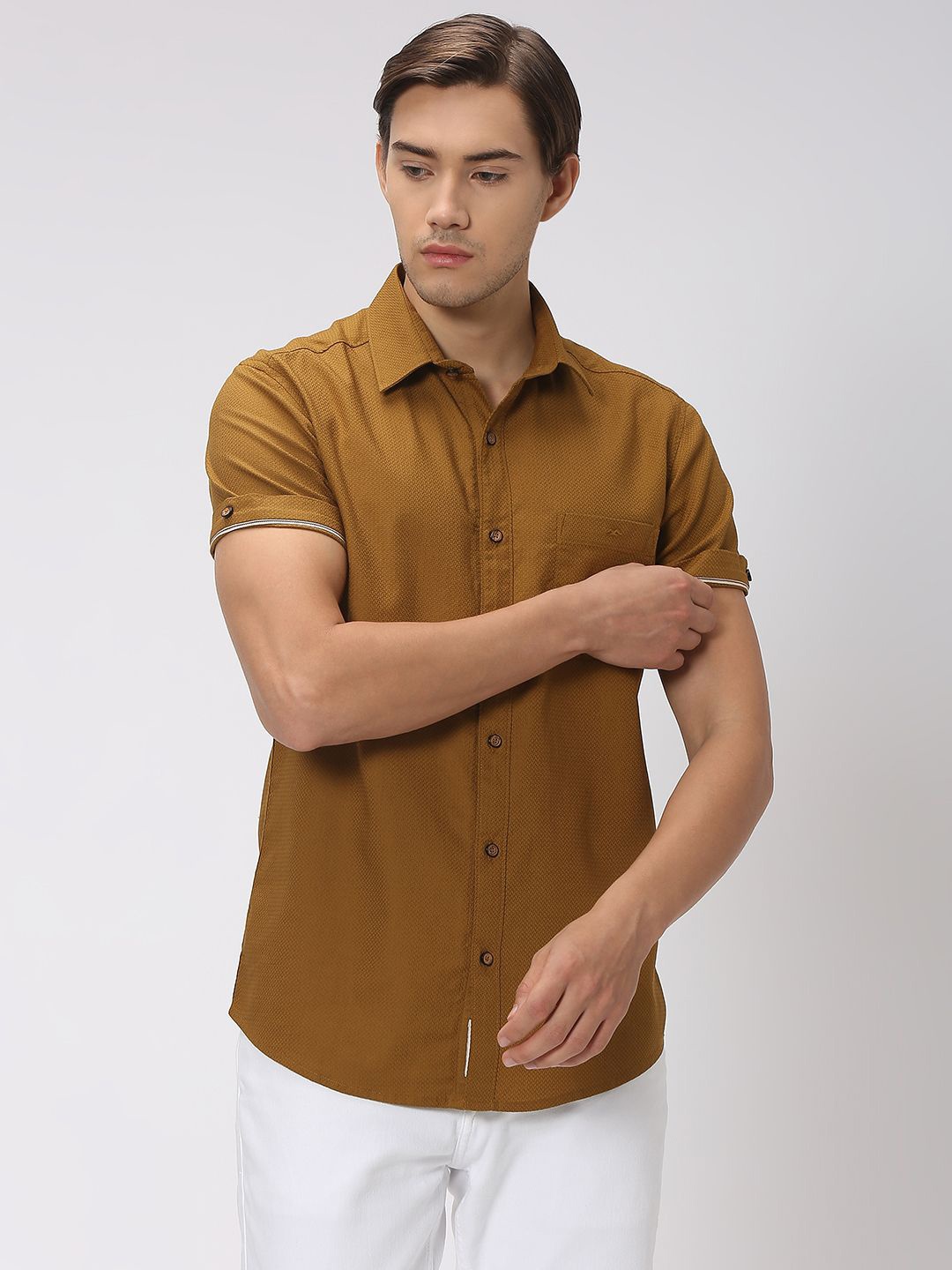 

Mufti Slim Fit Spread Collar Casual Shirt, Brown