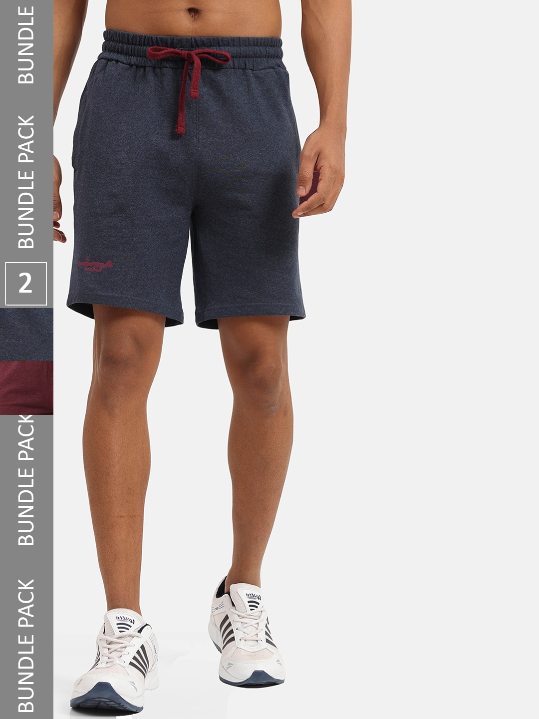

Masculino Latino Men Pack Of 2 Mid-Rise Rapid Dry Sports Shorts, Maroon