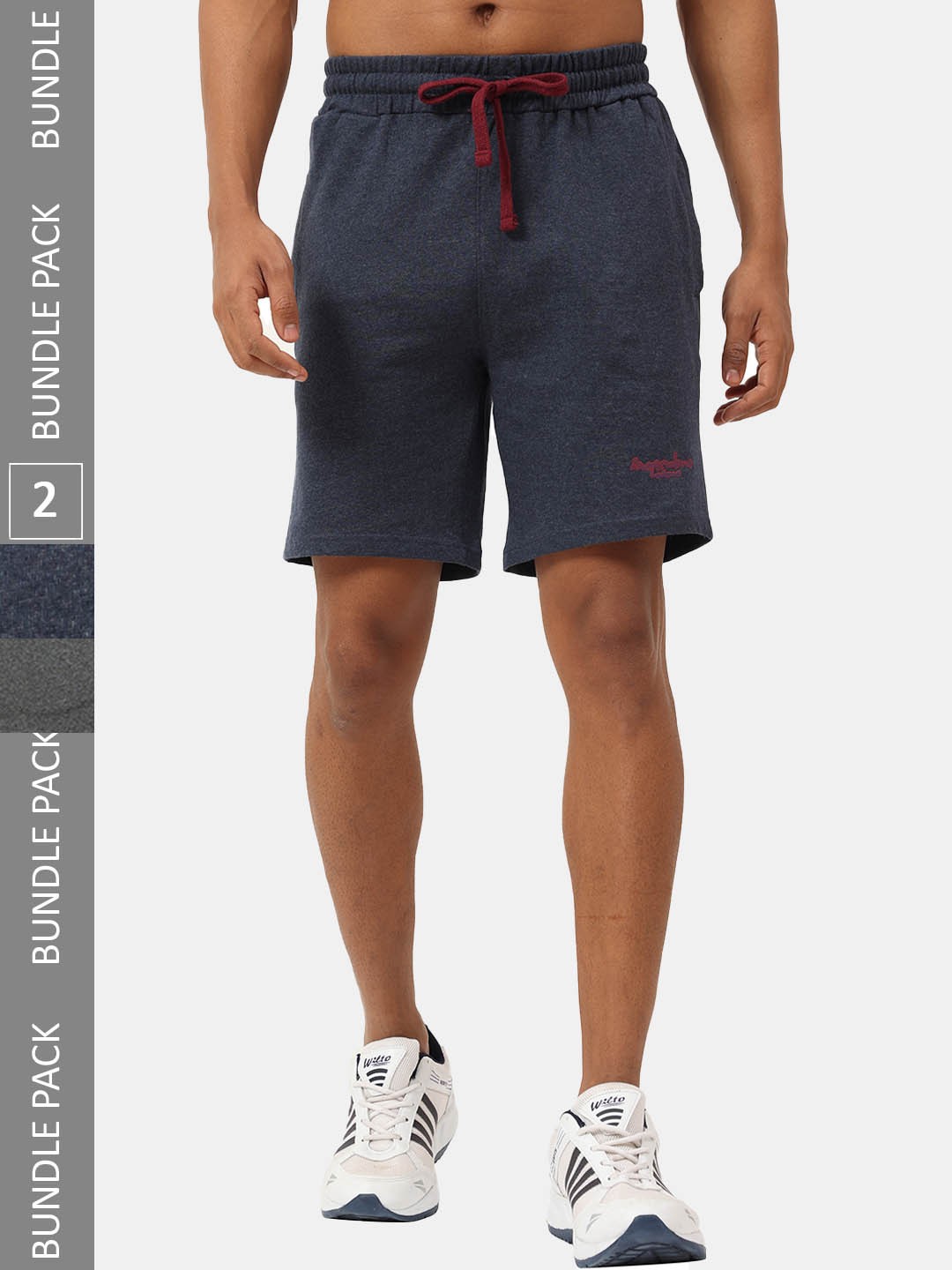 

Masculino Latino Men Pack Of 2 Mid-Rise Rapid Dry Sports Shorts, Navy blue