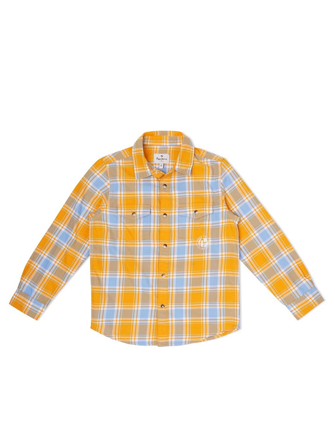 

Pepe Jeans Boys Tartan Checked Casual Pure Cotton Shirt, Yellow