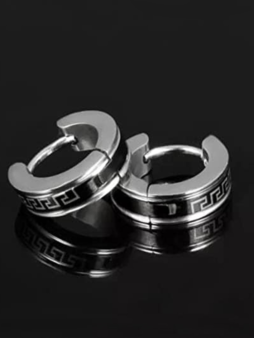 

VIEN Silver-Plated Circular Hoop Earrings