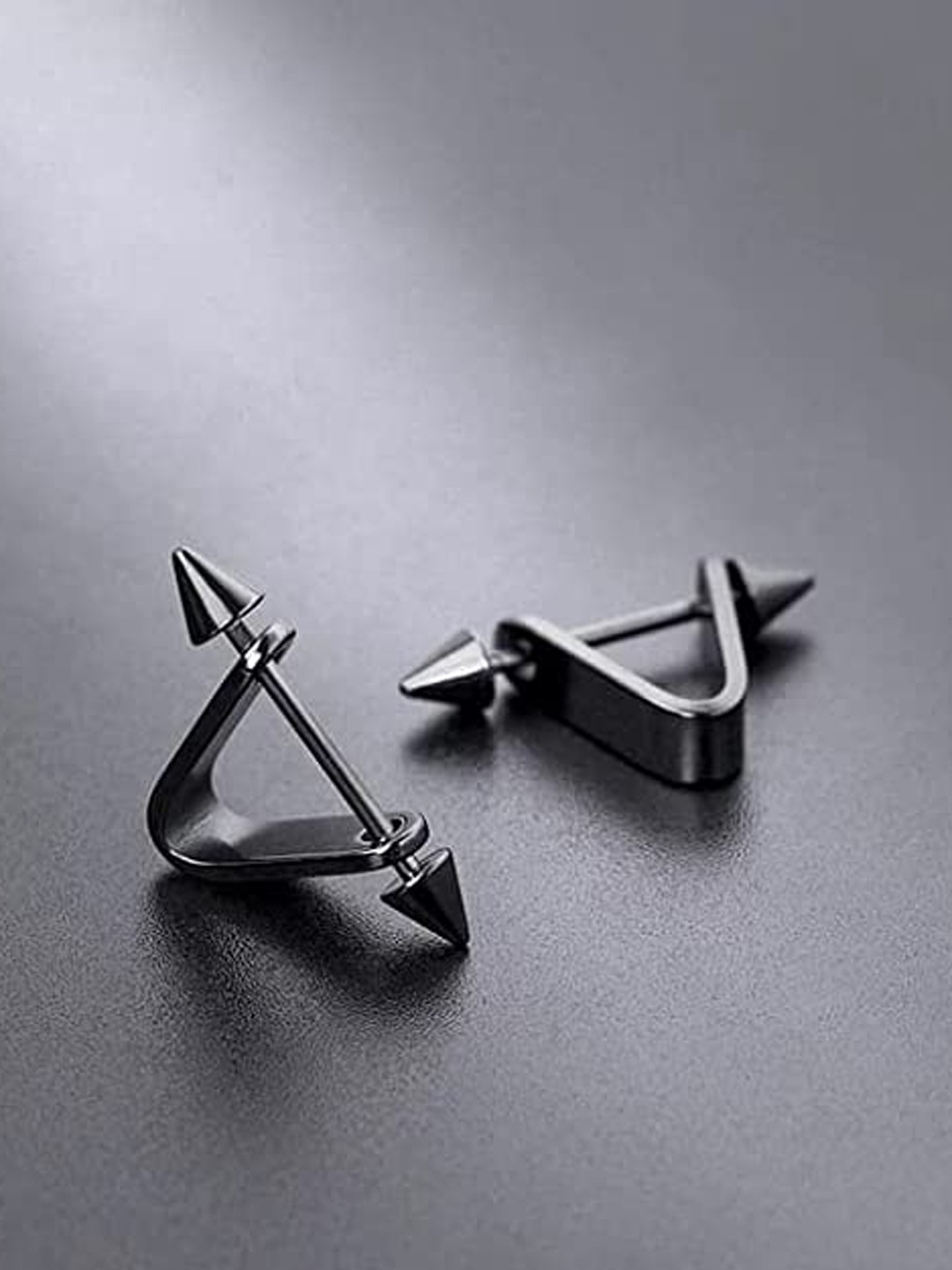 

VIEN Triangular Hoop Earrings, Black