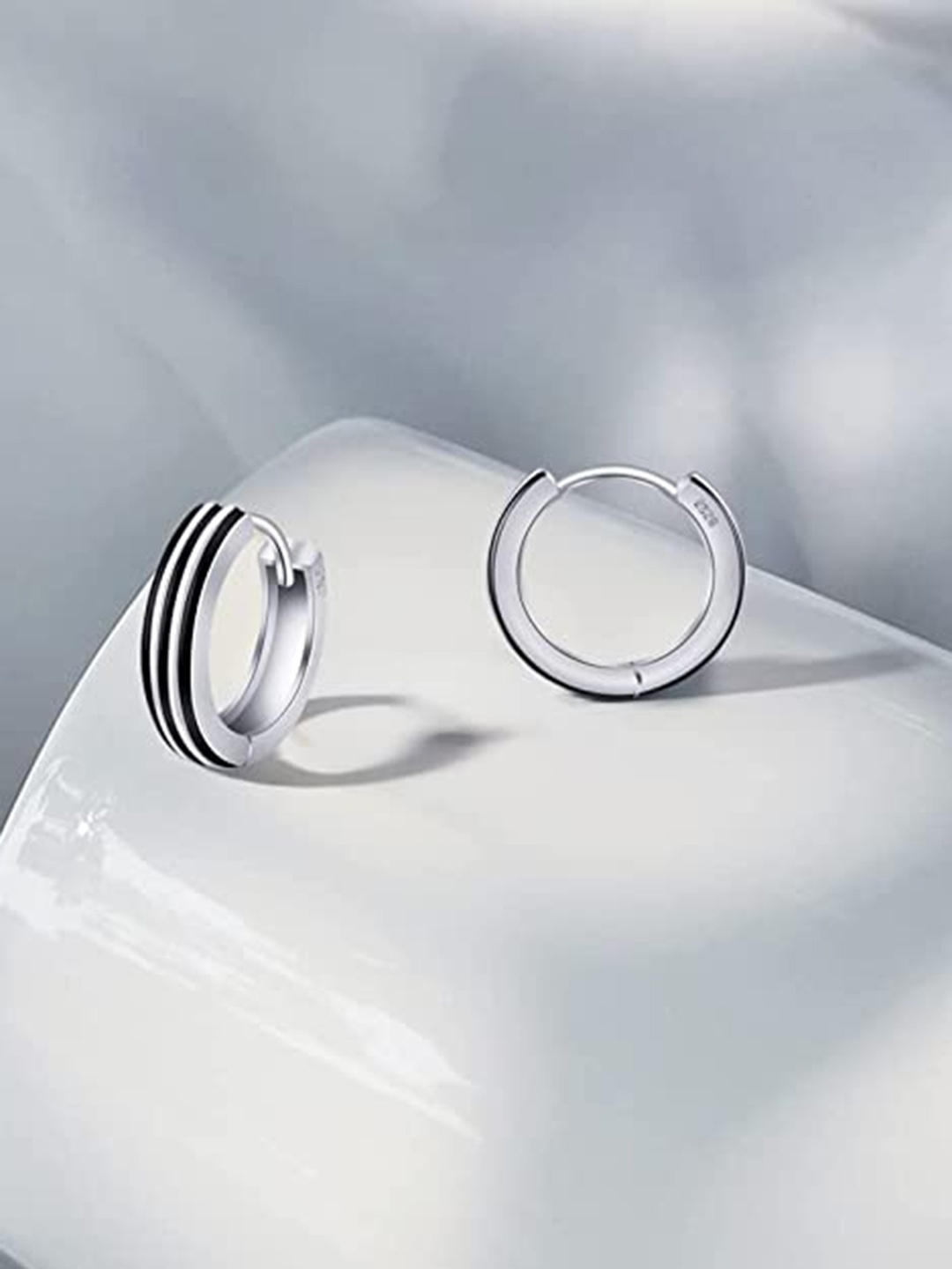 

VIEN Silver-Plated Circular Hoop Earrings