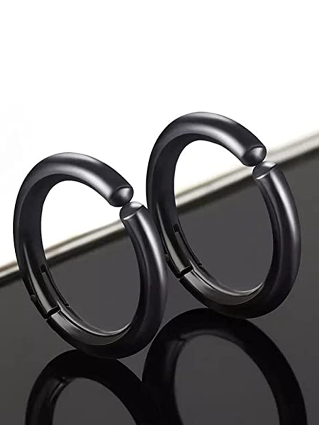 

VIEN Circular Hoop Earrings, Black