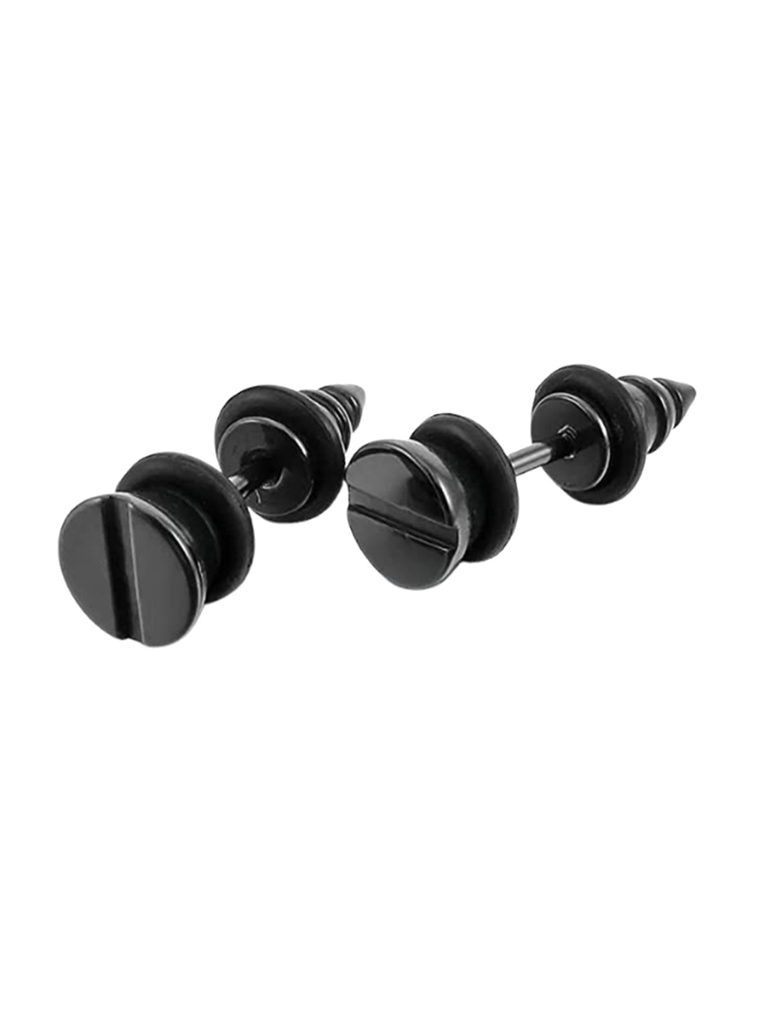 

VIEN Circular Studs Earrings, Black