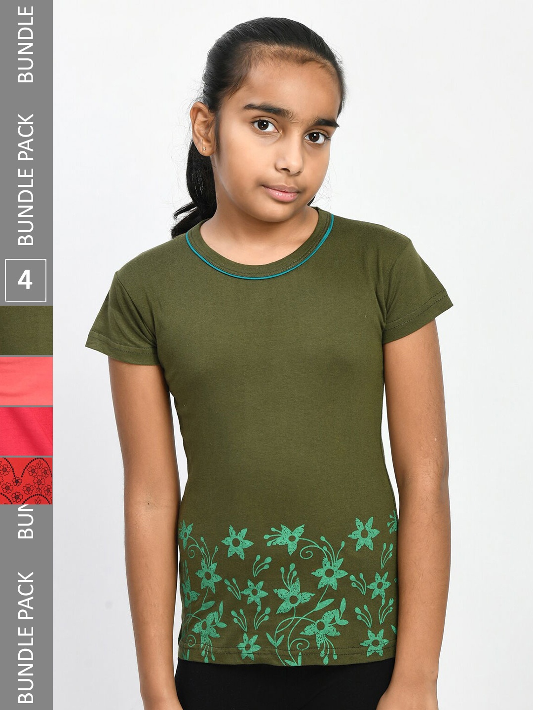 

IndiWeaves Girls Multicoloured 4 Pockets T-shirt, Multi