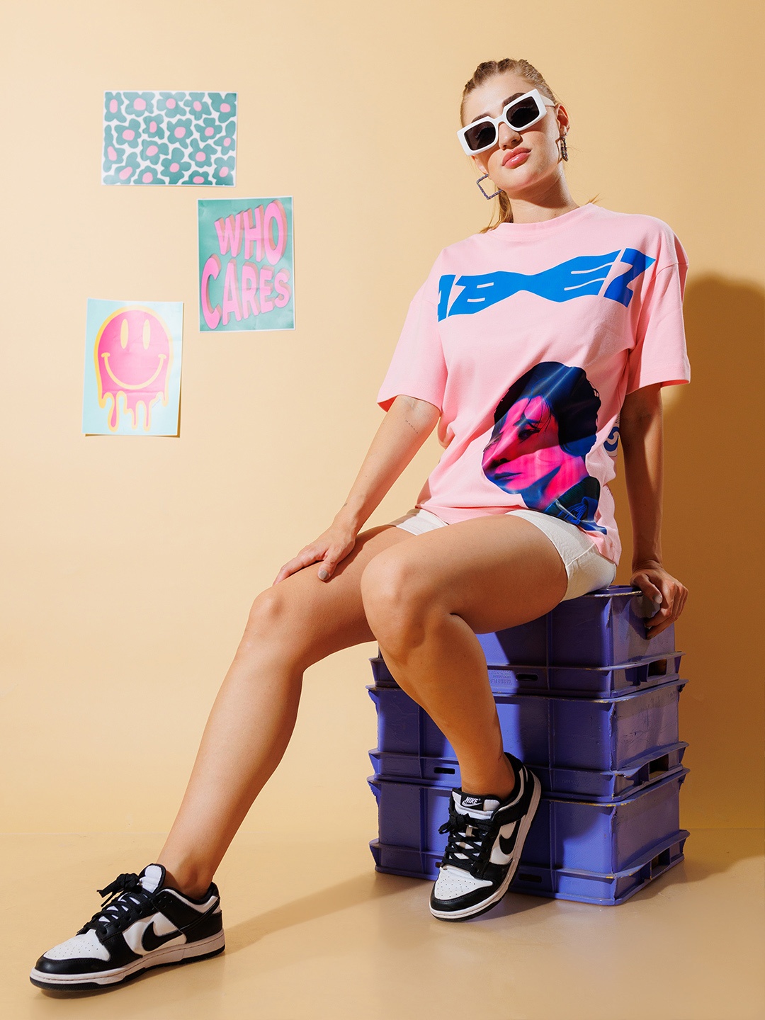 

Stylecast X Hersheinbox Pure Cotton Ateez Graphic Printed Drop-Shoulder Sleeves T-shirt, Pink