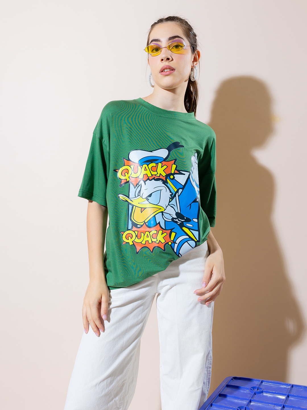 

Stylecast X Hersheinbox Printed Drop-Shoulder Sleeves T-shirt, Green