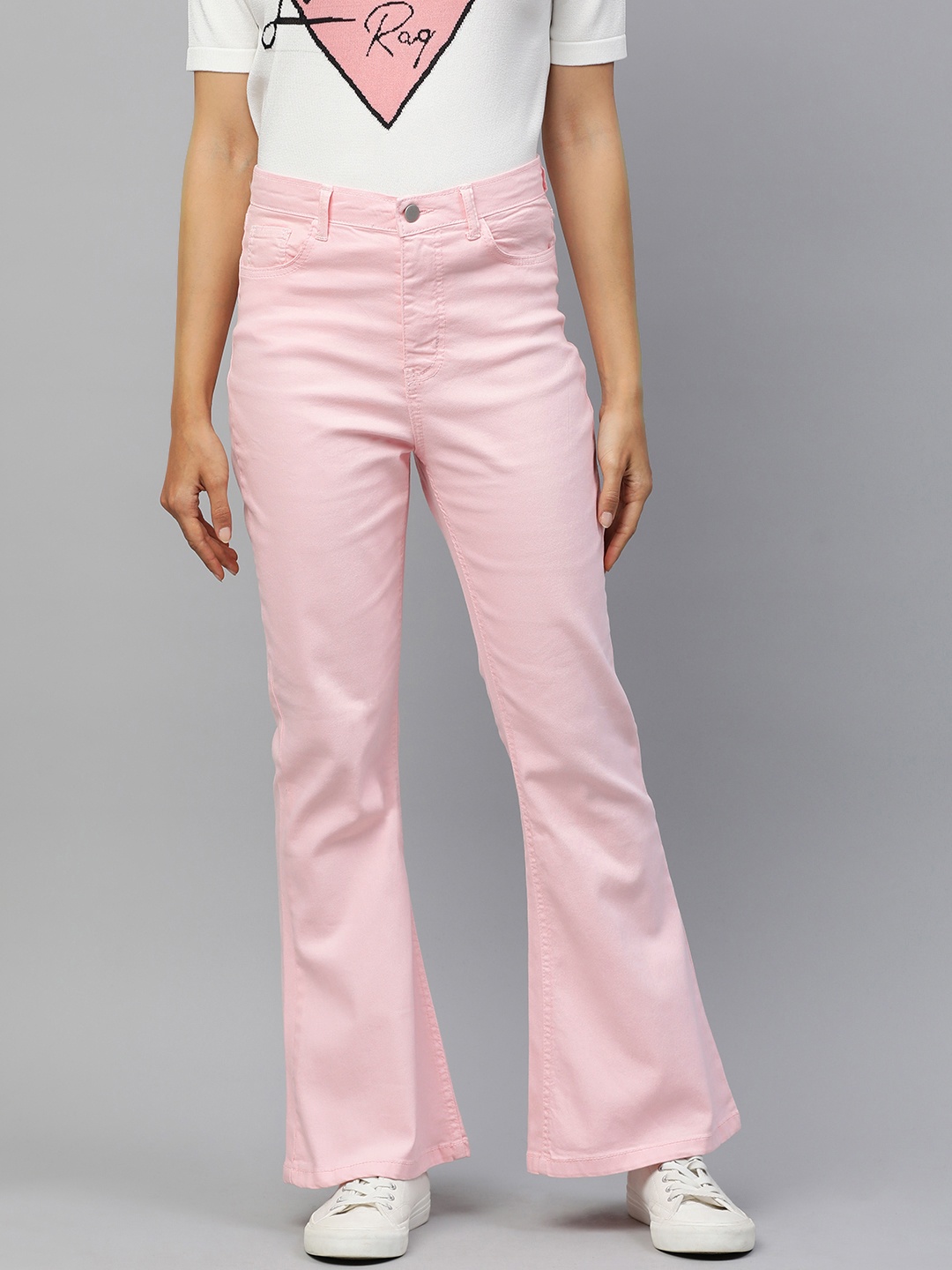

London Rag Women Relaxed High-Rise Trousers, Pink