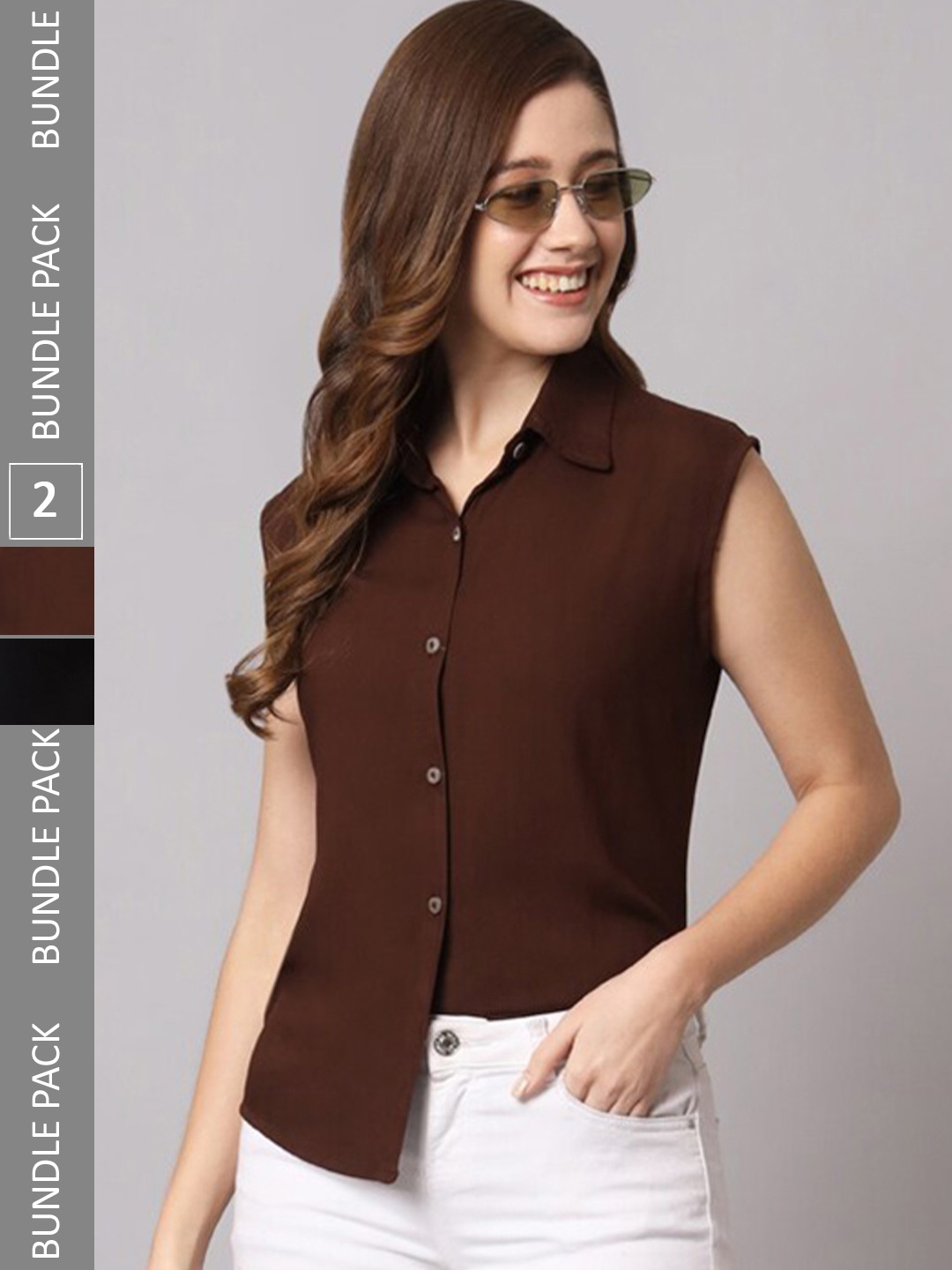 

Funday Fashion Pack Of 2 Spread Collar Slim Fit Casual Shirt, Maroon