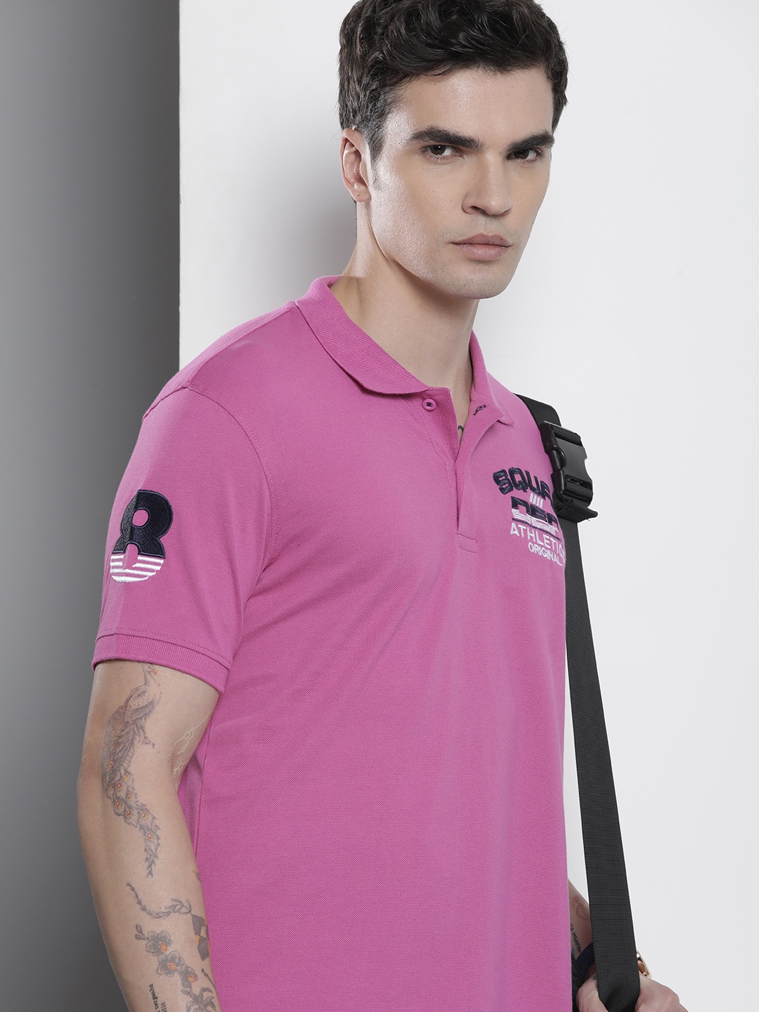 

The Indian Garage Co Men Polo Collar T-shirt, Pink