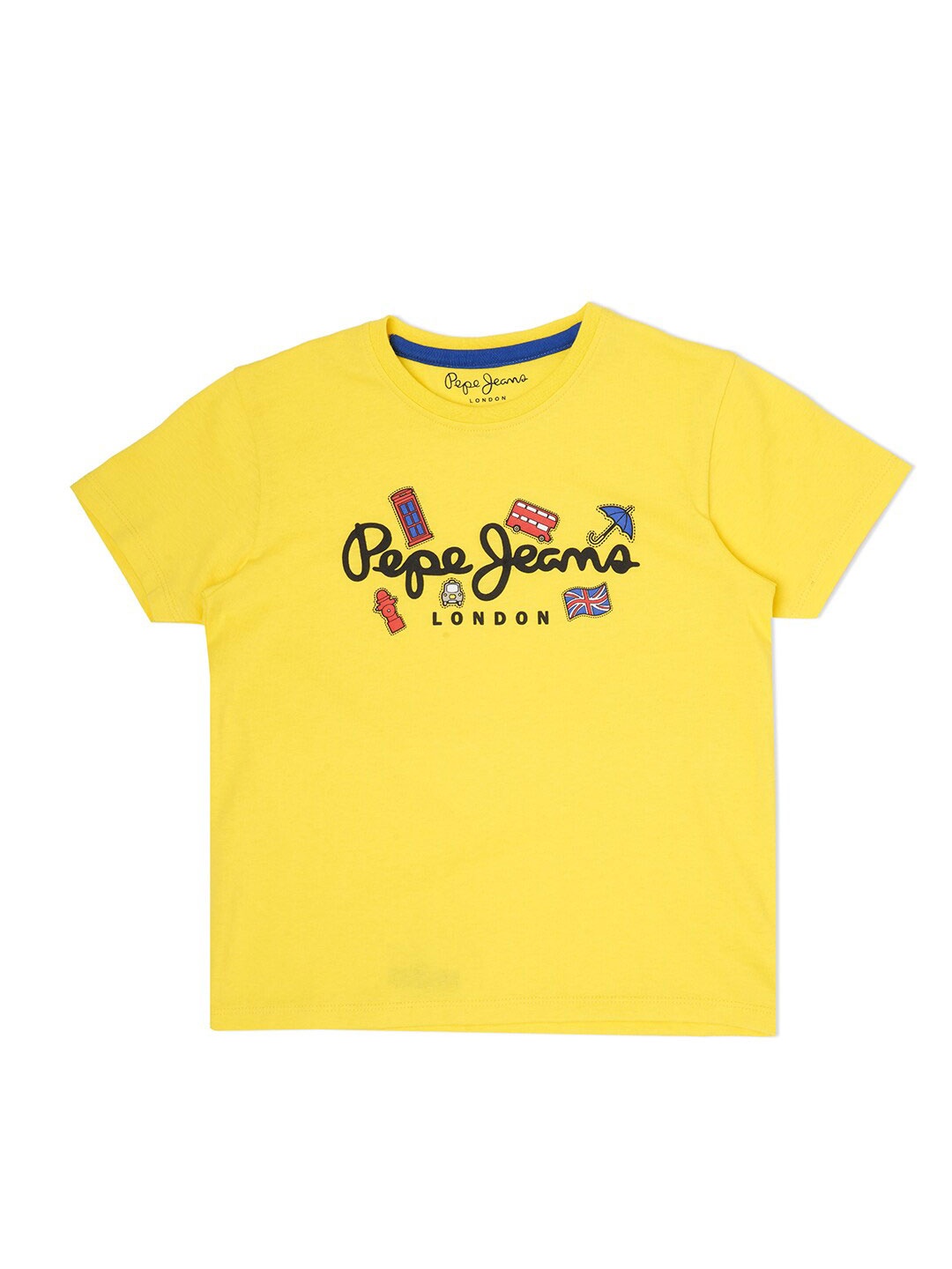Pepe Jeans Boys Typography Printed Casual T-shirt, Yellow