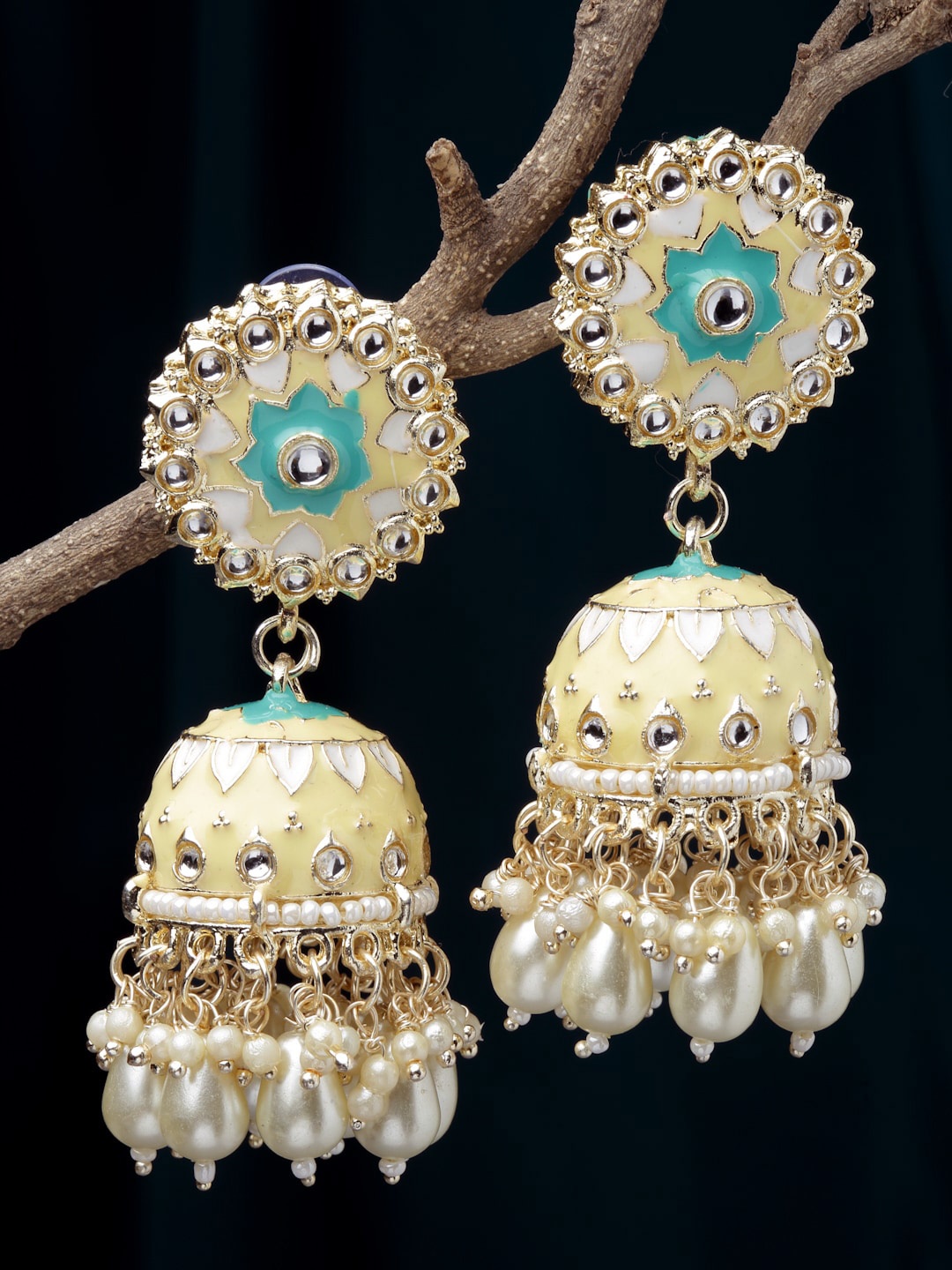 

Kennice Gold-Plated Dome Shaped Jhumkas Earrings