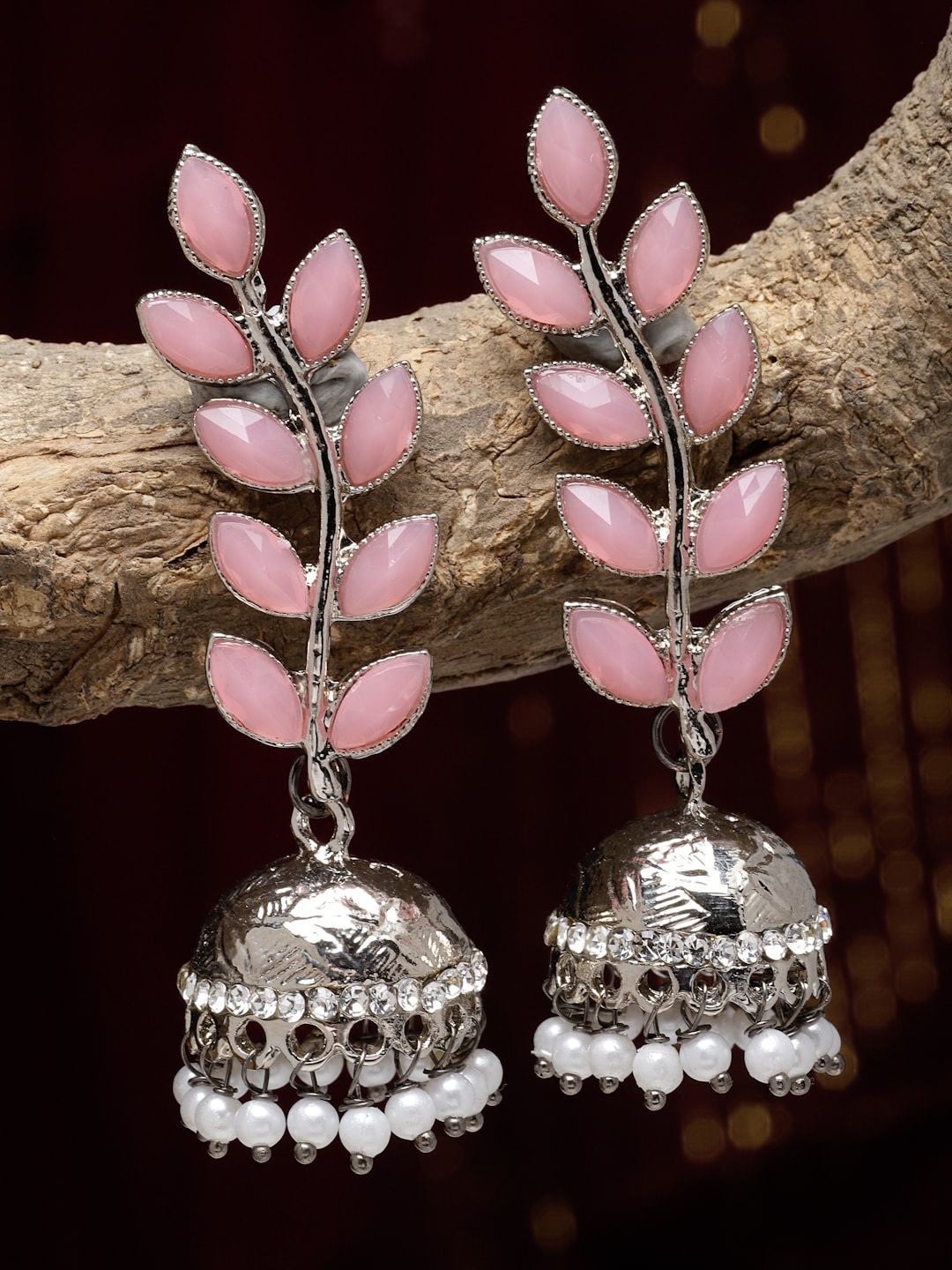 

Kennice Silver-Plated Dome Shaped Jhumkas Earrings