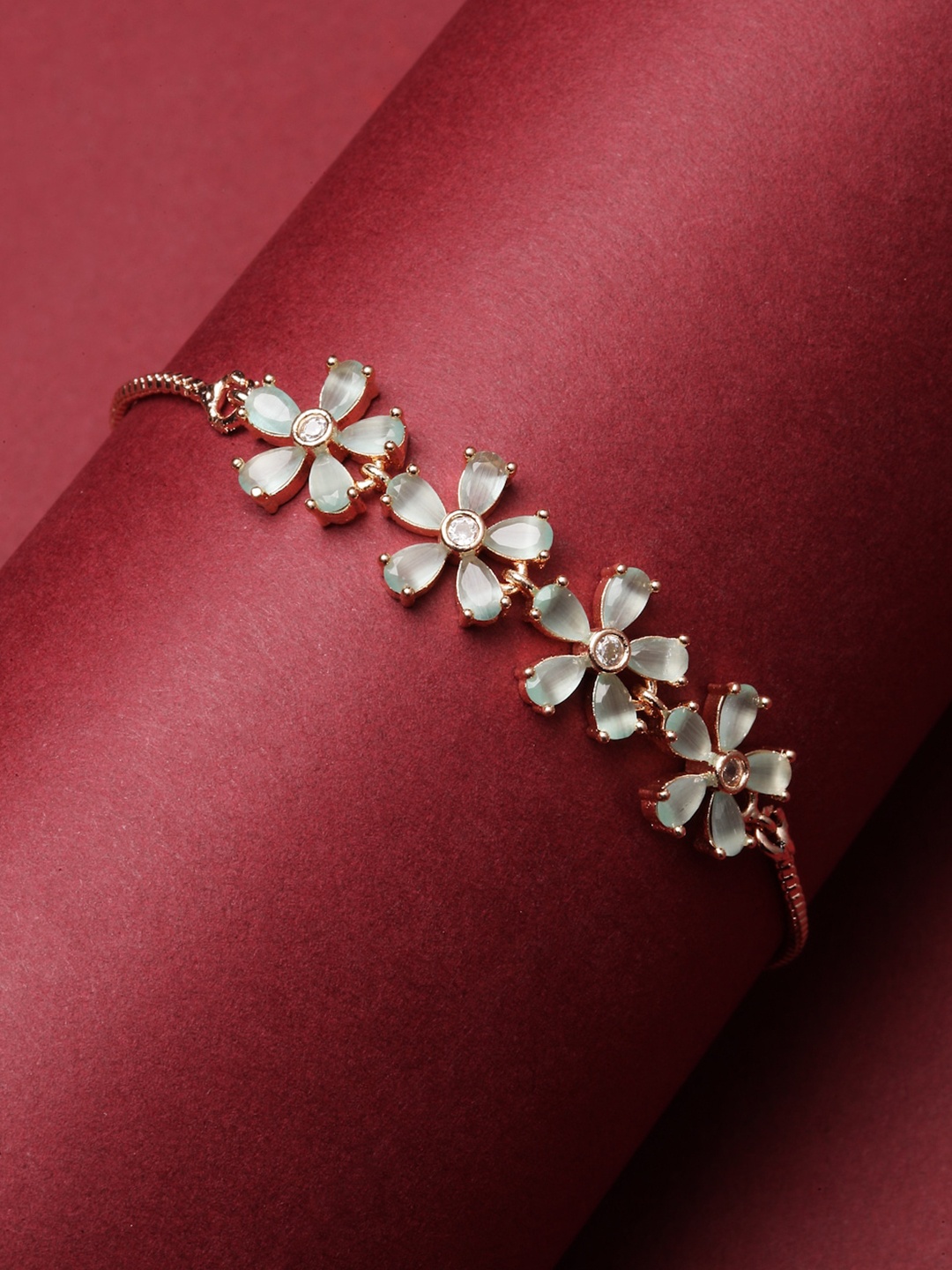 

Kennice Rose Gold-Plated American Diamond Wraparound Bracelet