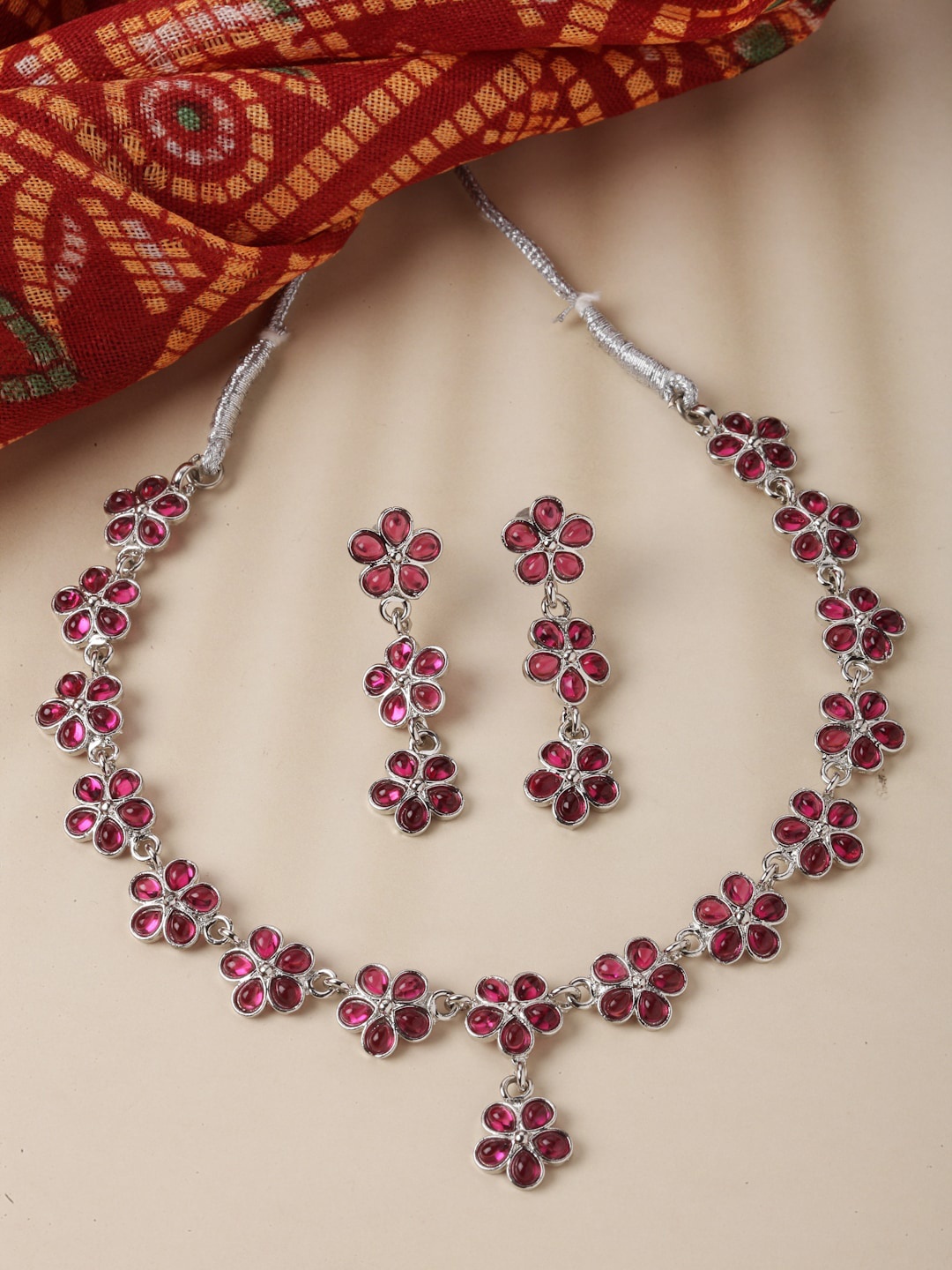 

Kennice Rhodium-Plated AD-Studded Necklace & Earrings, Silver
