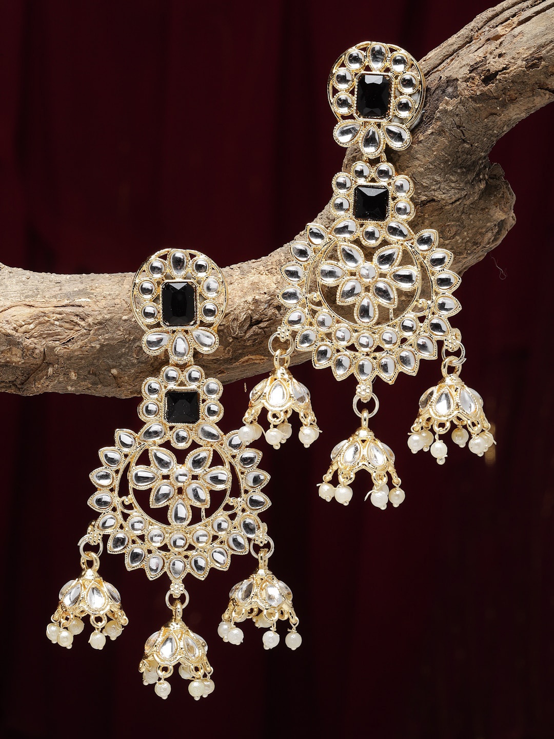 

Kennice Gold-Plated Contemporary Chanbalis Earrings