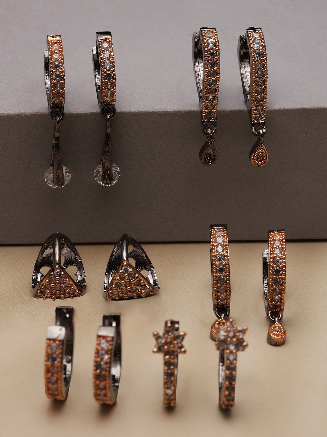 

Kennice Set Of 6 Rose Gold-Plated Classic Hoop Earrings