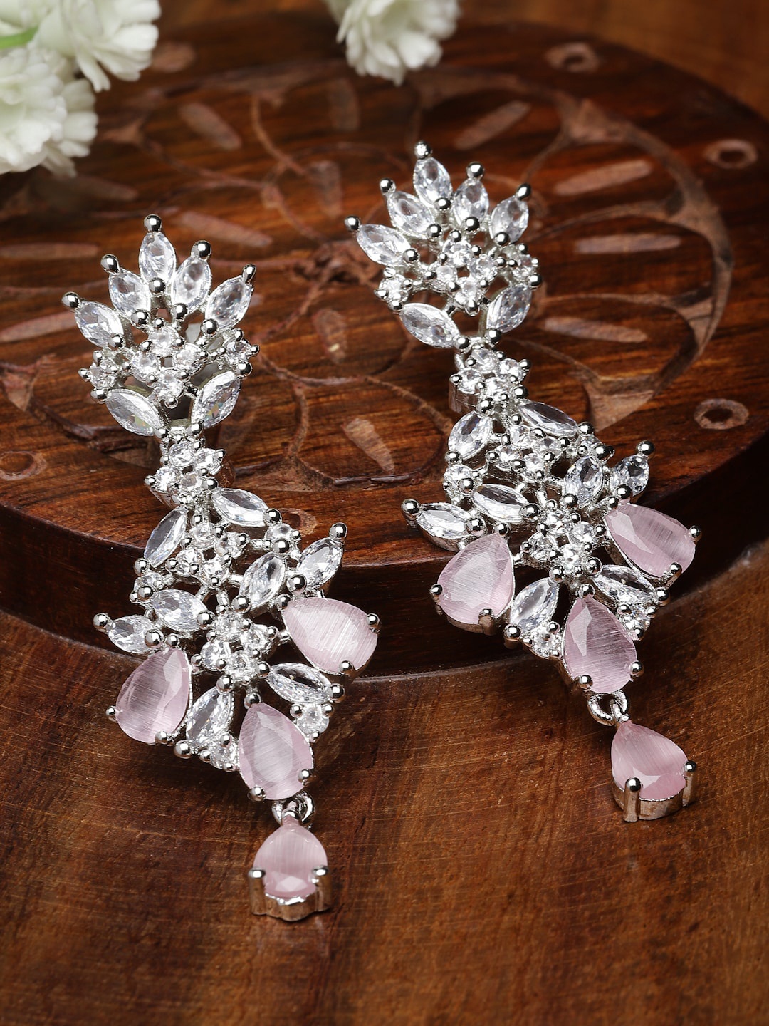 

Kennice Rhodium-Plated Spiked Drop Earrings, Silver