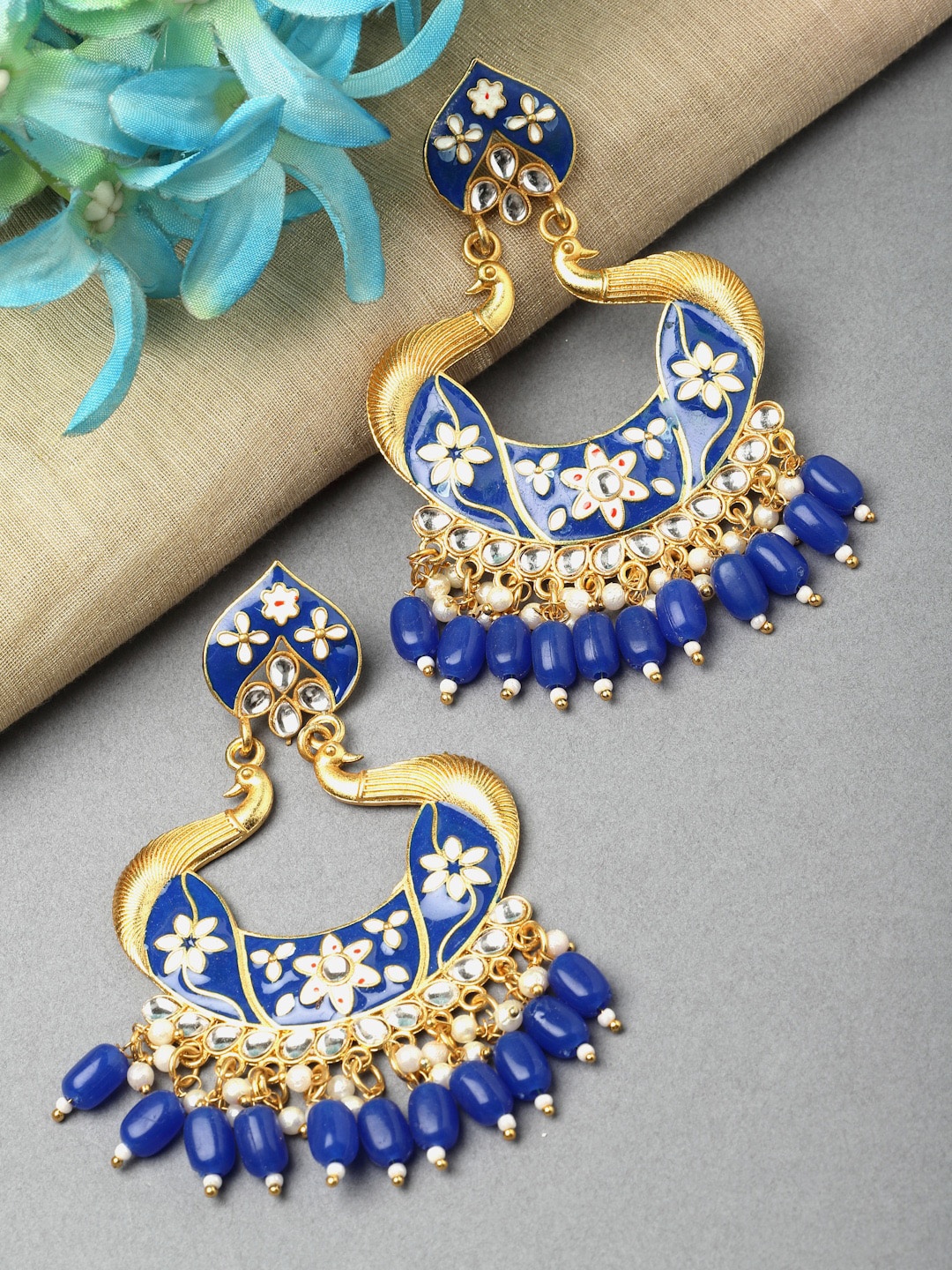 

Kennice Gold-Plated Peacock Shaped Drop Earrings