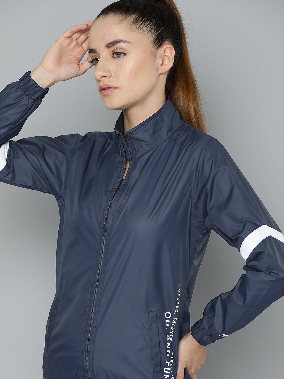 

Slazenger Women Solid Sporty Jacket, Navy blue