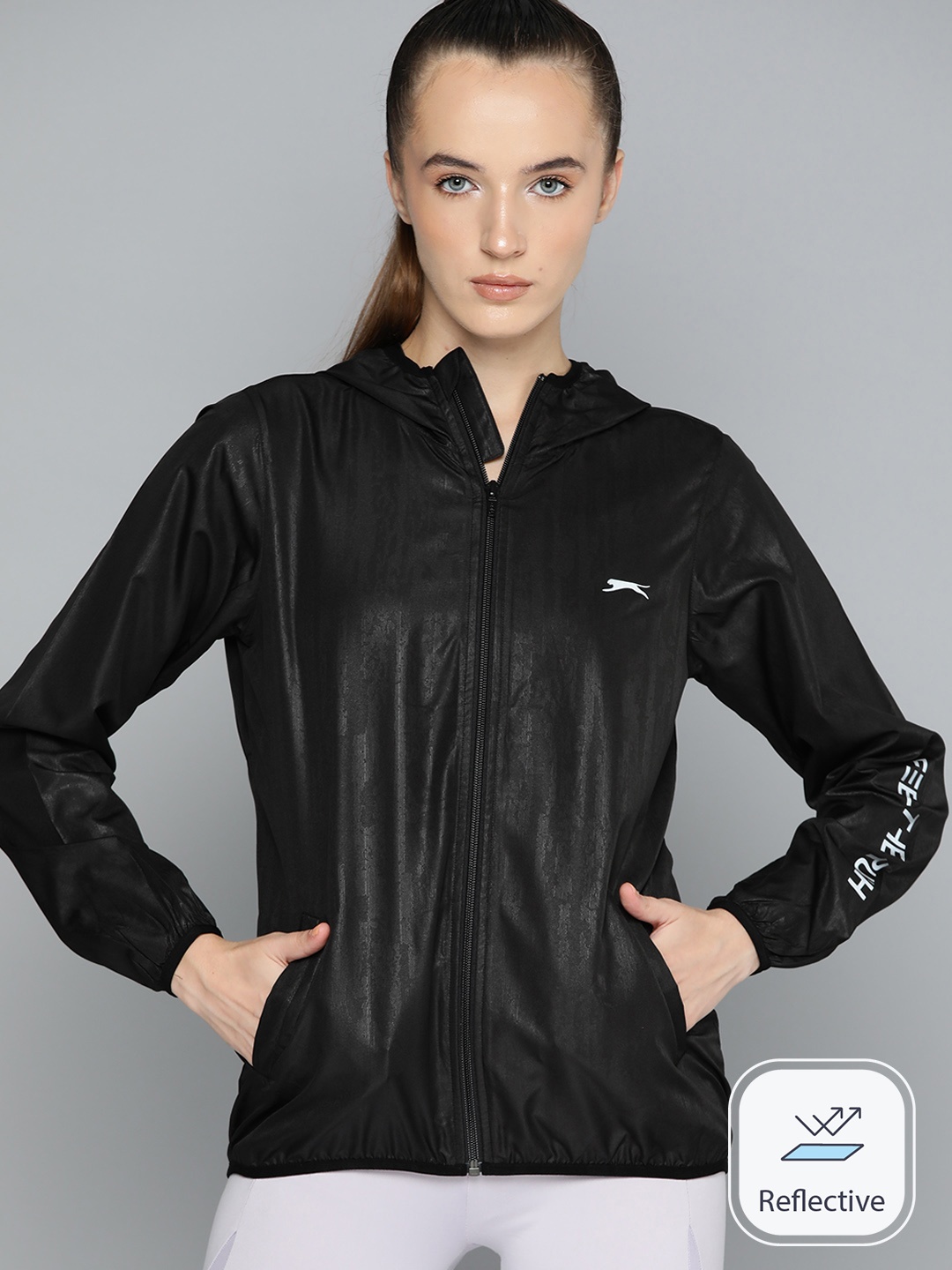 

Slazenger Women Typography Sporty Jacket, Black