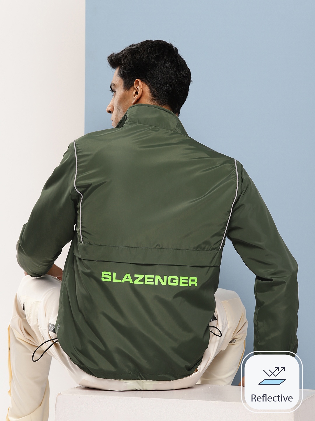 

Slazenger Ultra-Dry Reflective Sporty Jacket, Olive