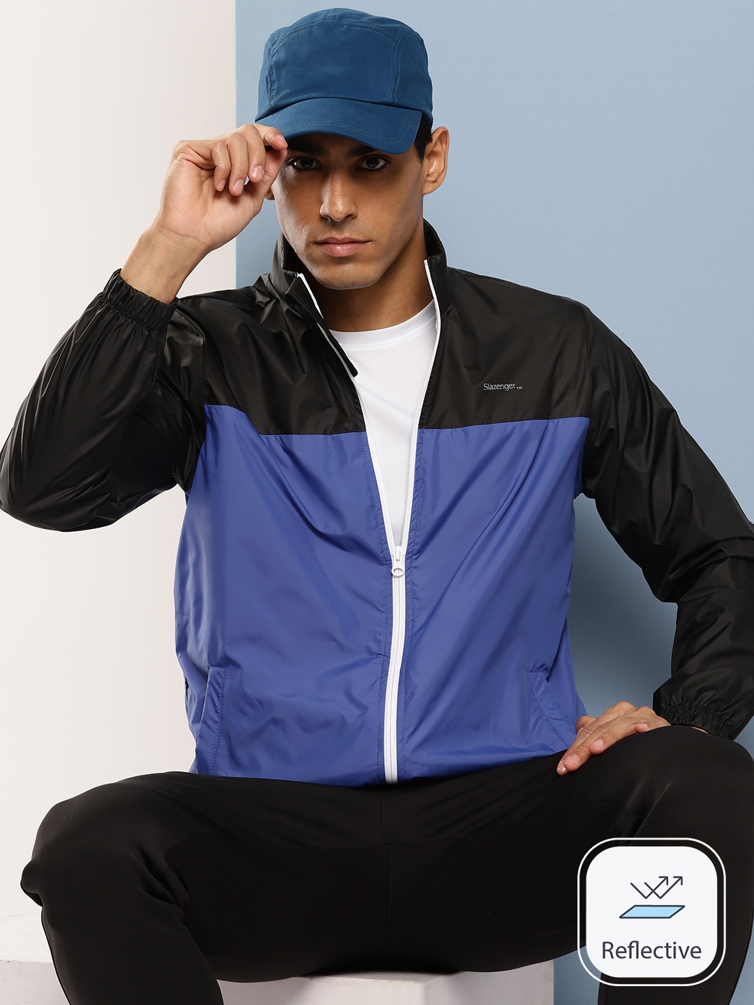 

Slazenger Ultra-Dry Colourblocked Sporty Jacket, Blue