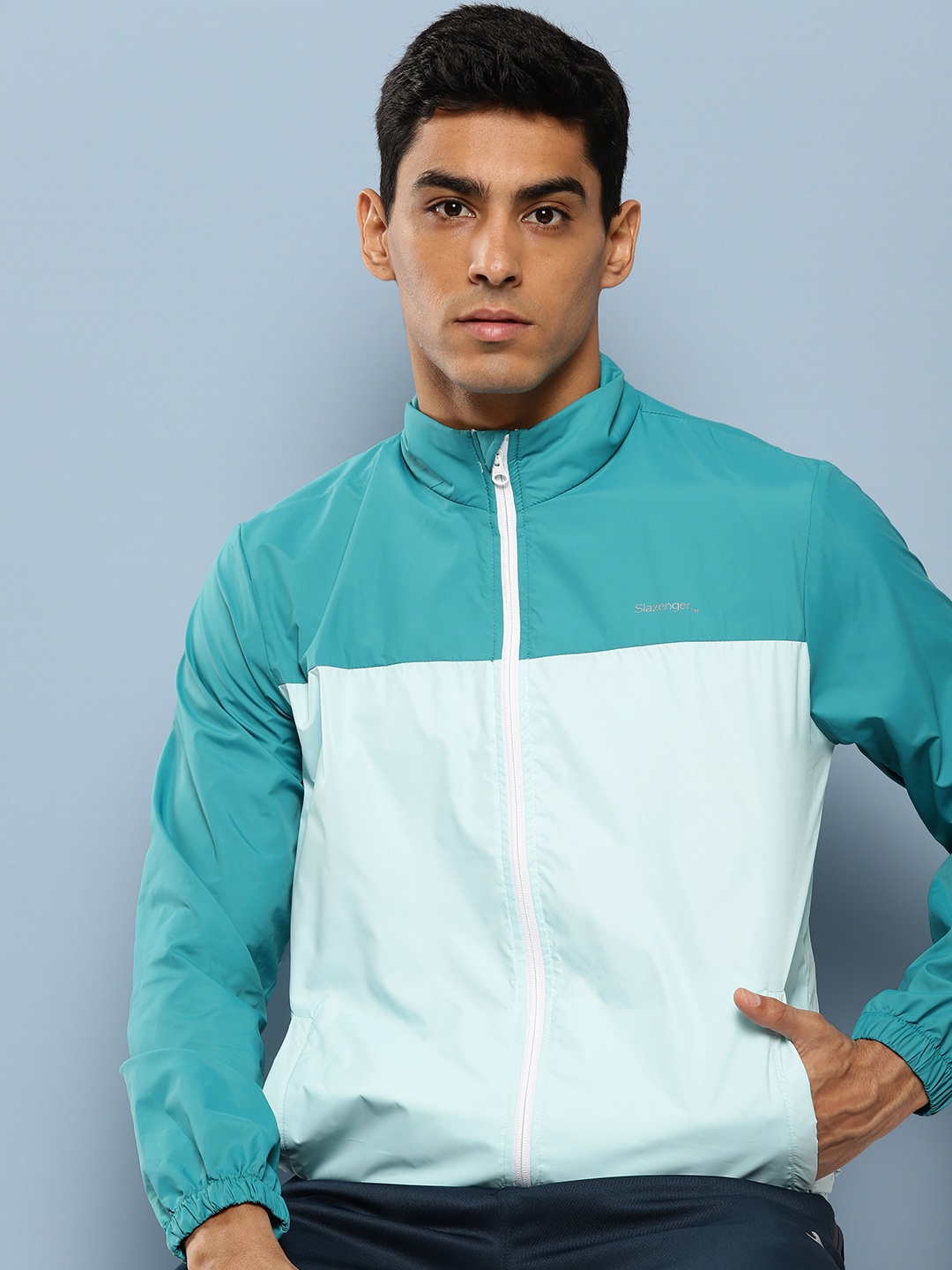 

Slazenger Colourblocked Ultra-Dry Sporty Jacket, Sea green