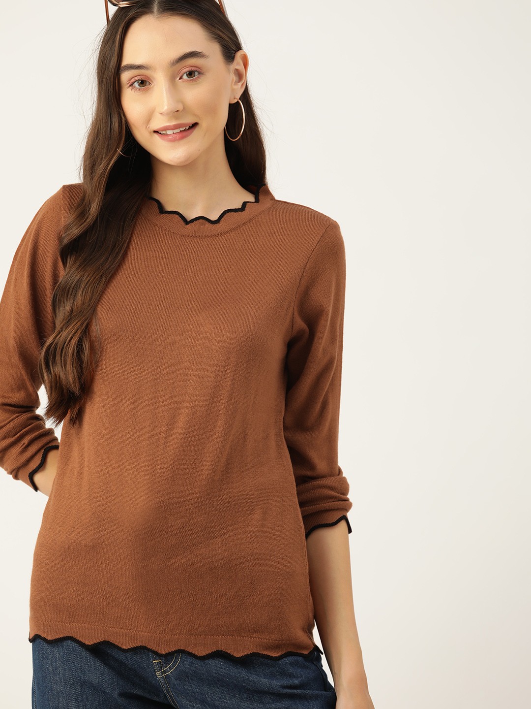 

DressBerry Pure Acrylic Pullover, Brown