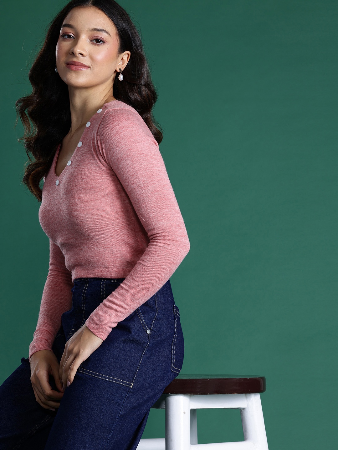 

DressBerry Women Acrylic Pullover, Pink