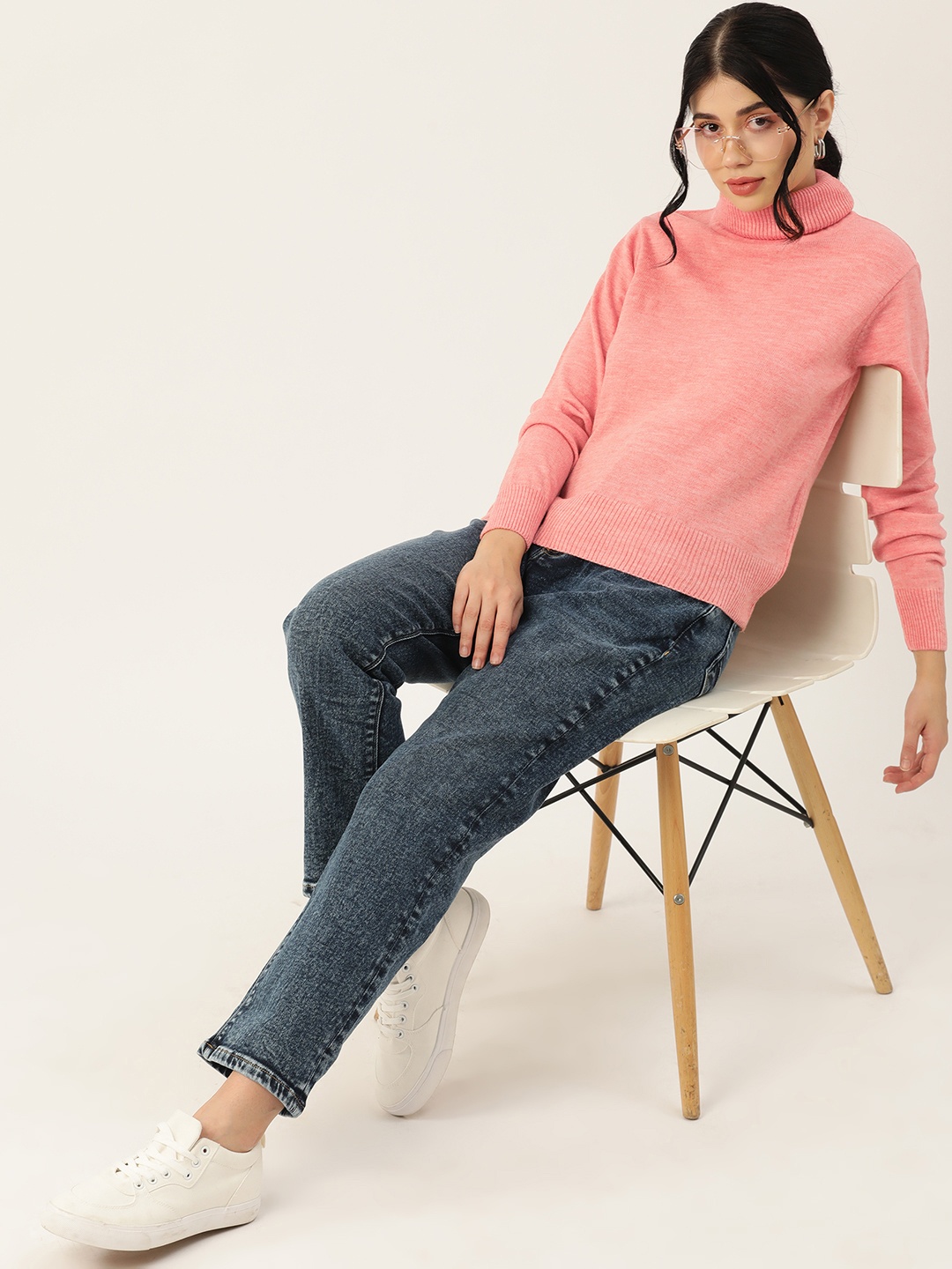 

DressBerry Pure Acrylic Solid Pullover, Pink