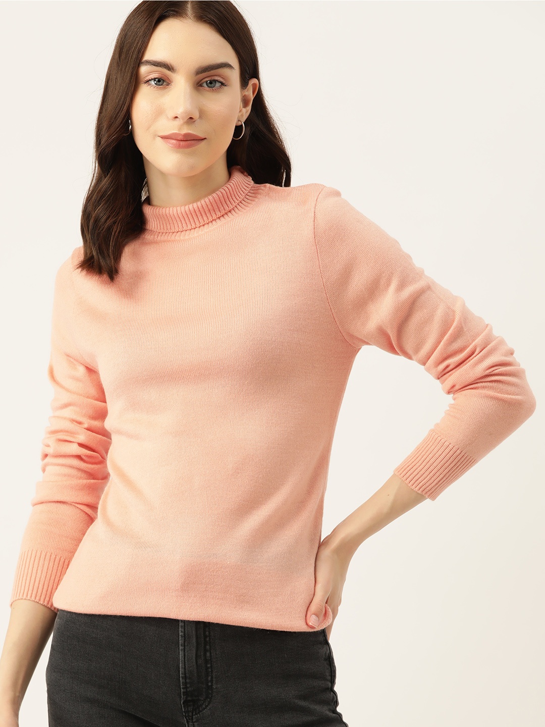 

DressBerry Turtle Neck Acrylic Pullover, Peach