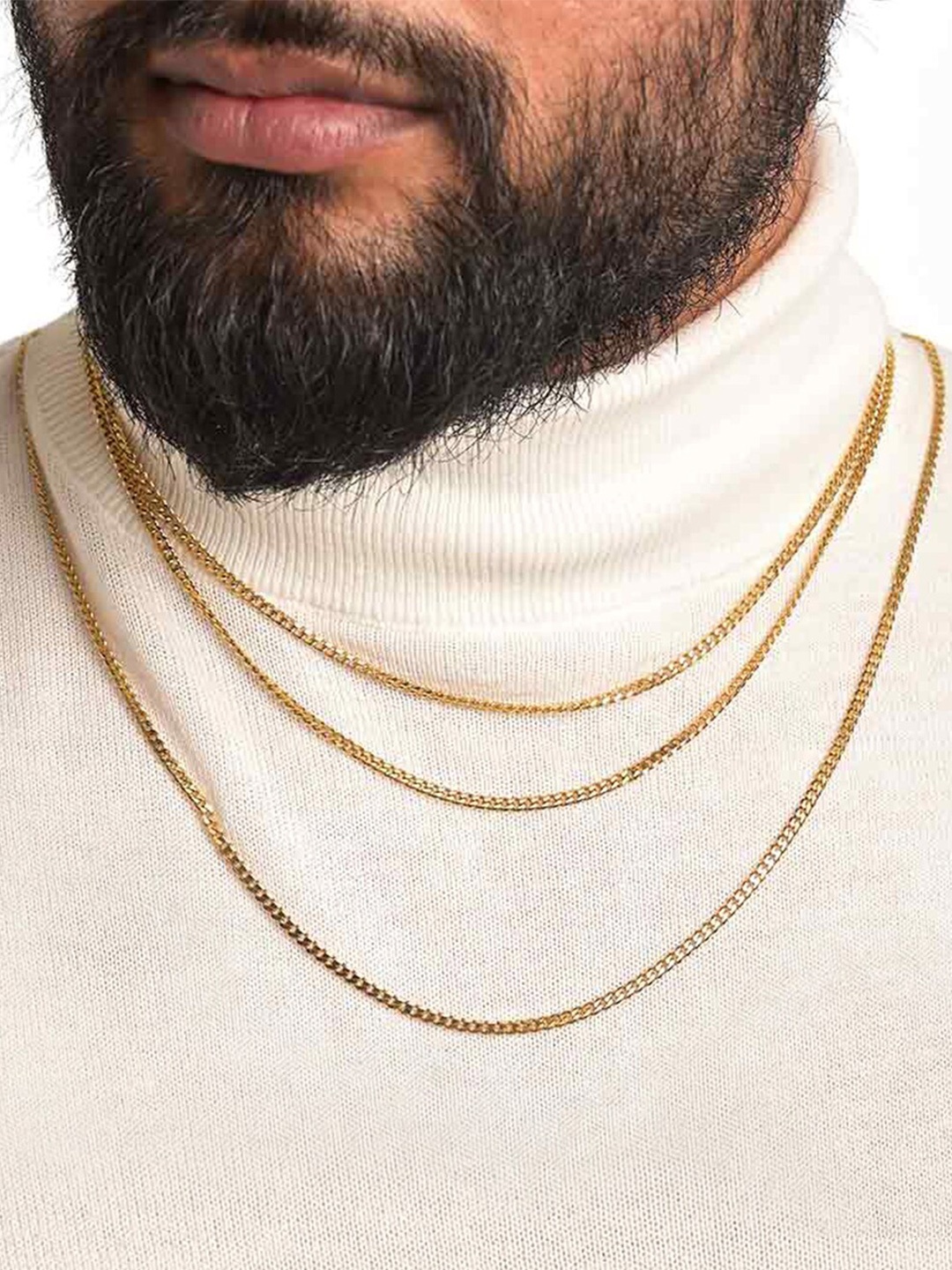 

PALMONAS Men Gold-Plated Wheat Chain