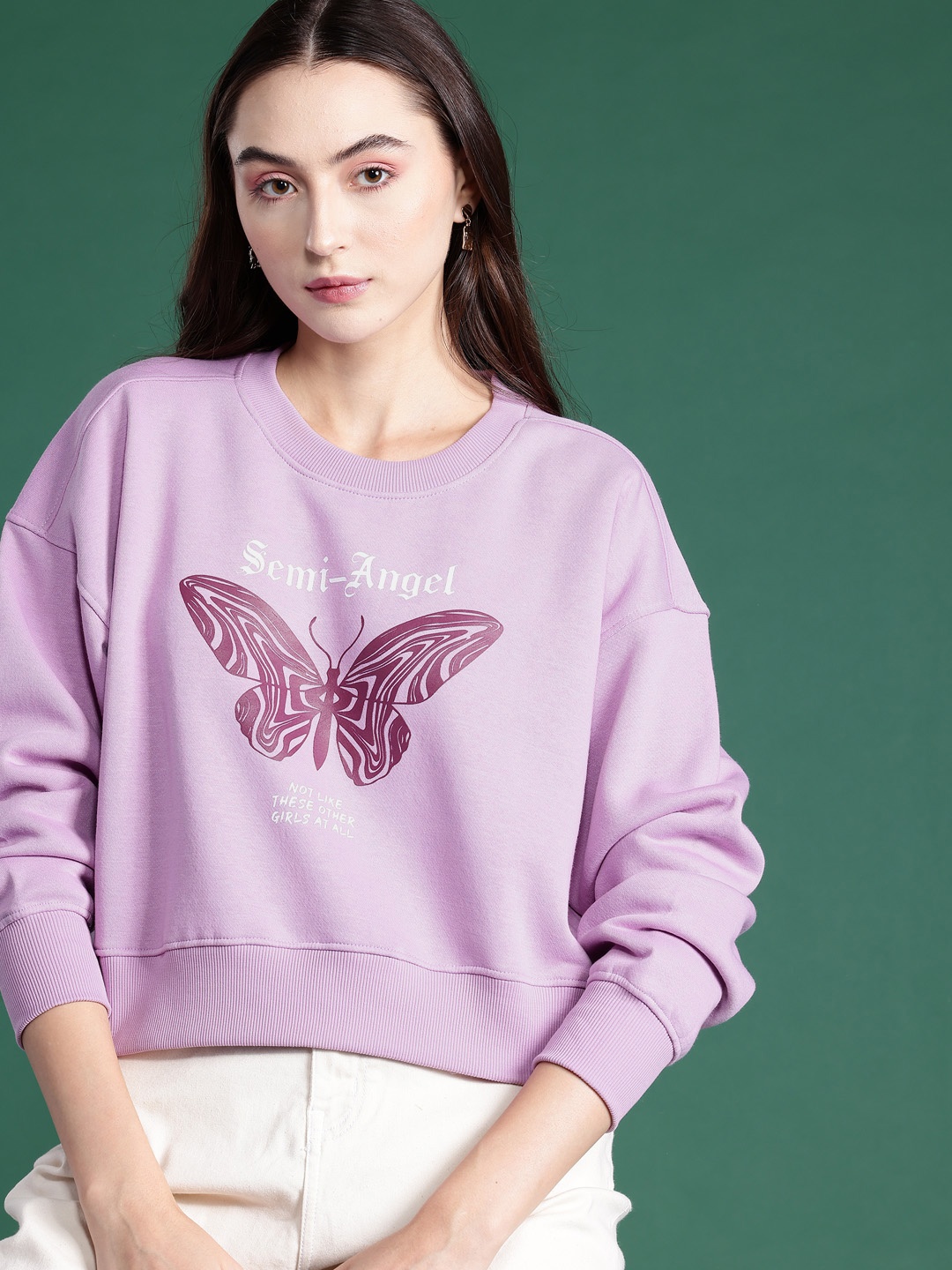 

DressBerry Printed Sweatshirt, Lavender