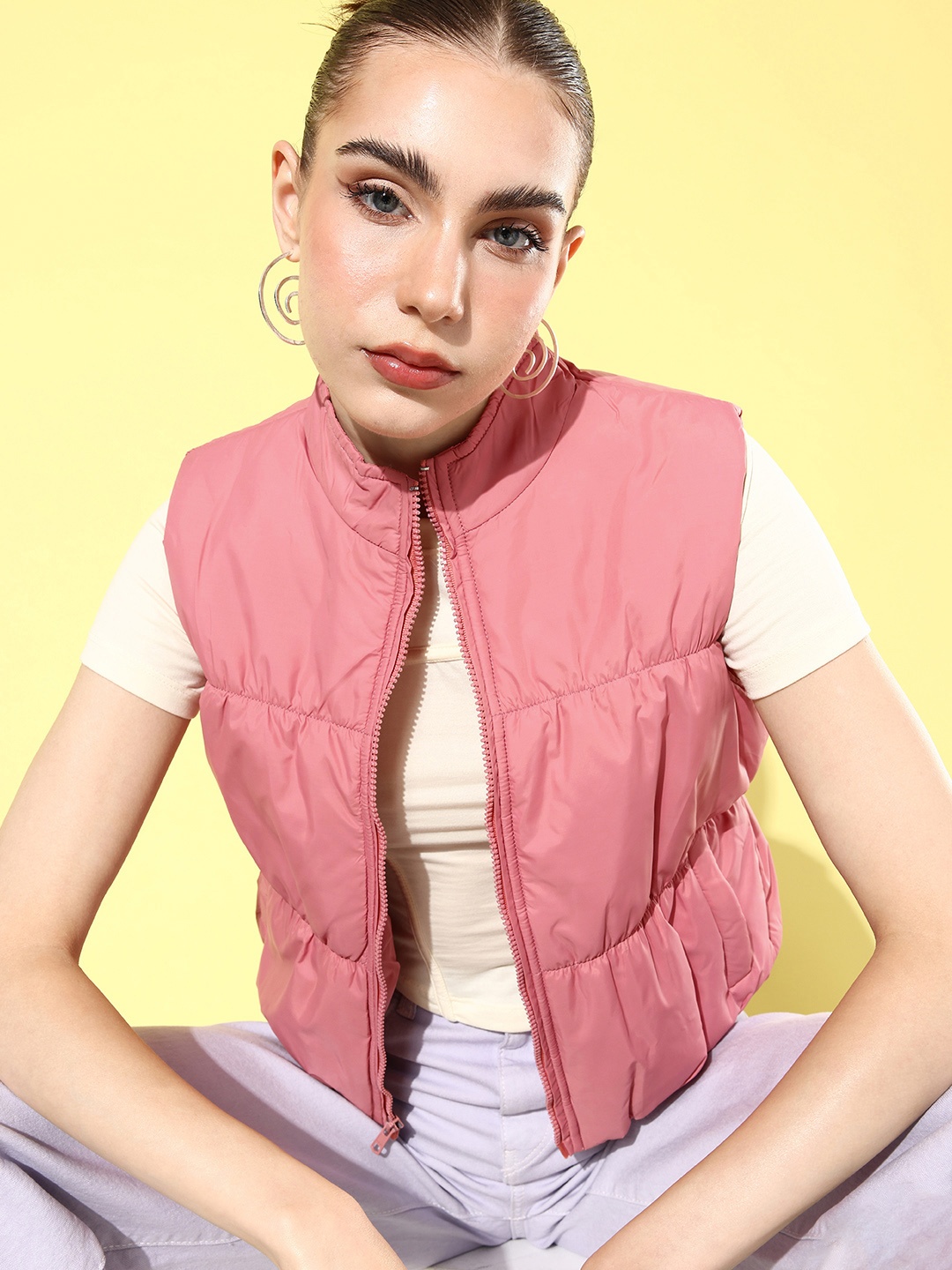 

4WRD by Dressberry Puffer Jacket, Rose