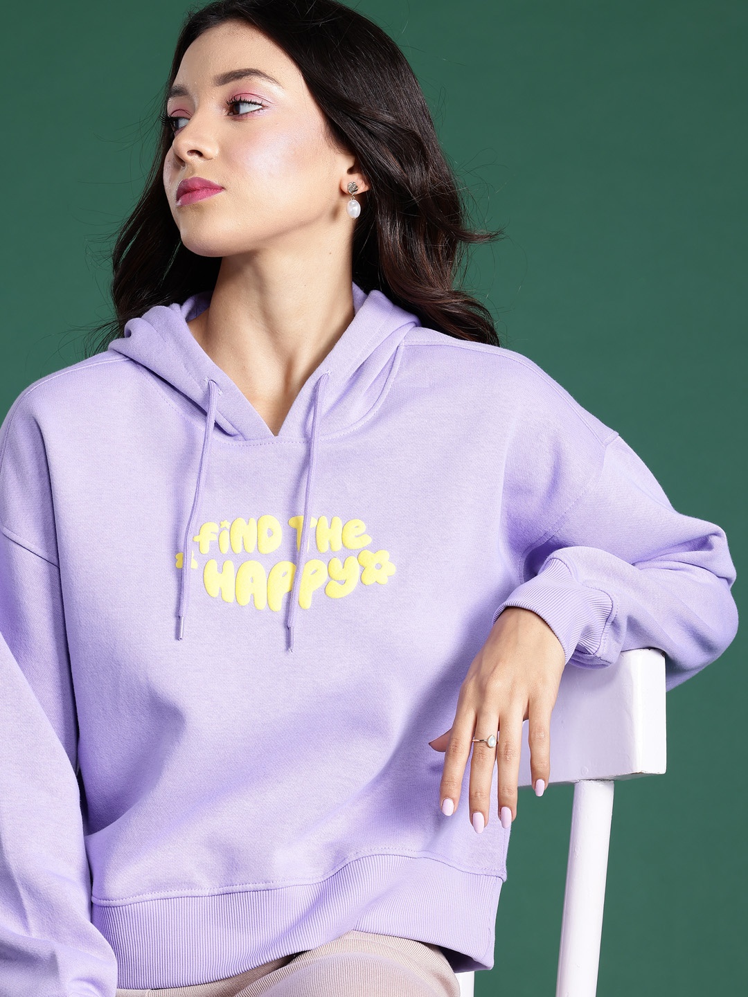 

DressBerry Printed Hooded Sweatshirt, Lavender