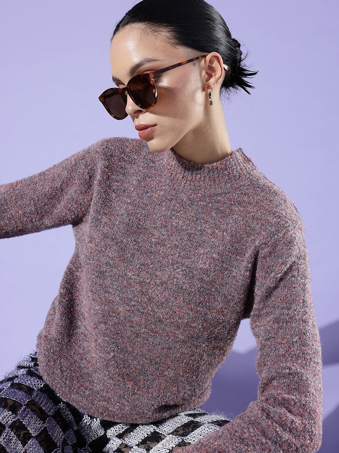 

4WRD by Dressberry Dual Tone Pullover, Mauve