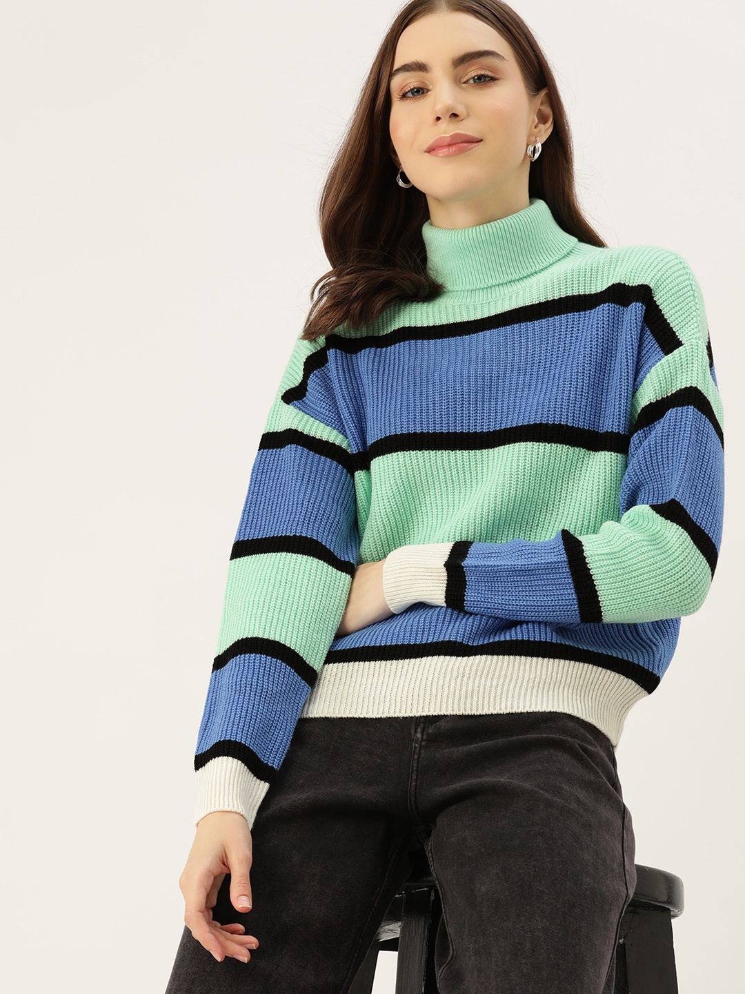 

DressBerry Striped Pullover, Blue